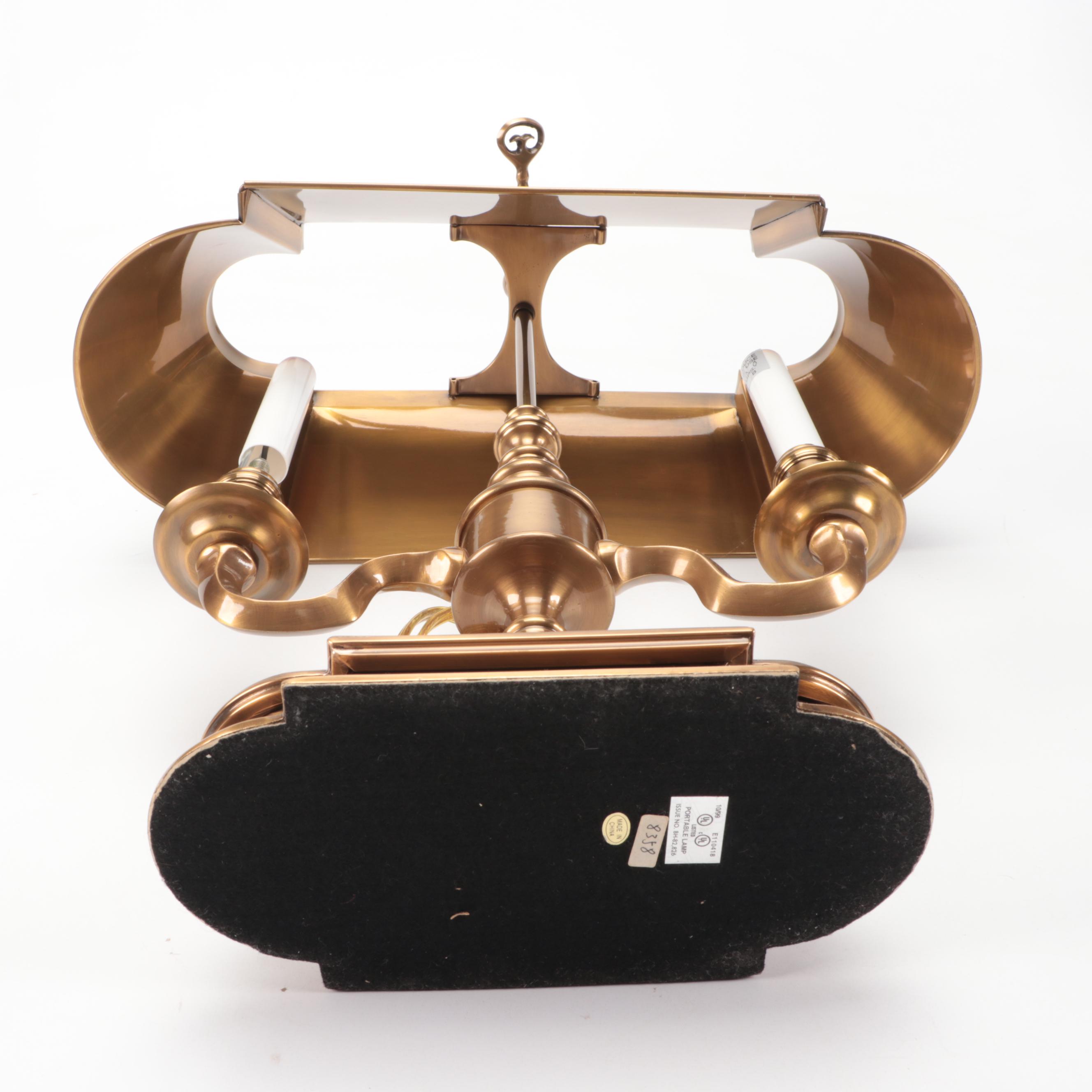 Neoclassical Style Two-Arm & Three-Arm Bouillotte Table Lamps with Metal Shades