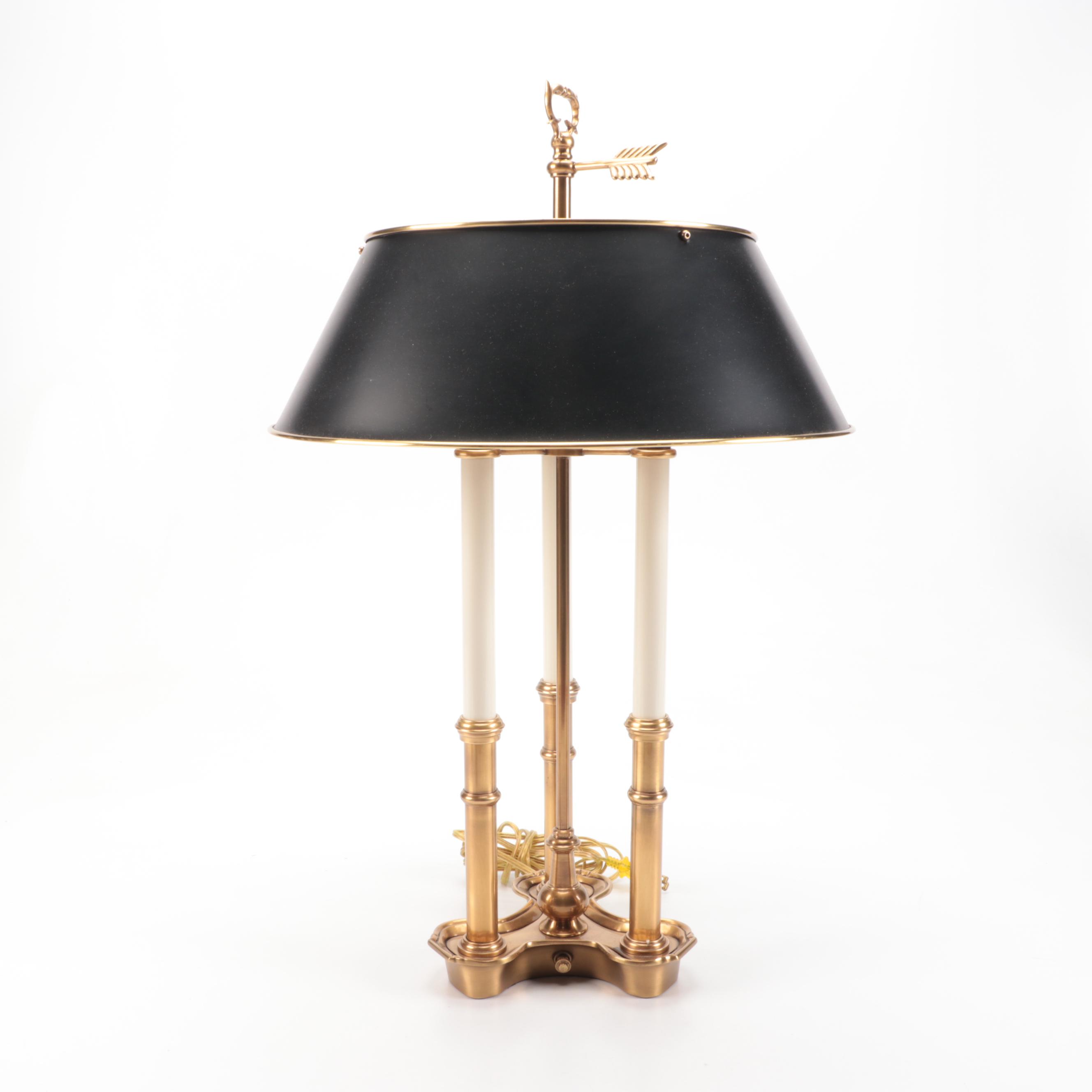Neoclassical Style Two-Arm & Three-Arm Bouillotte Table Lamps with Metal Shades