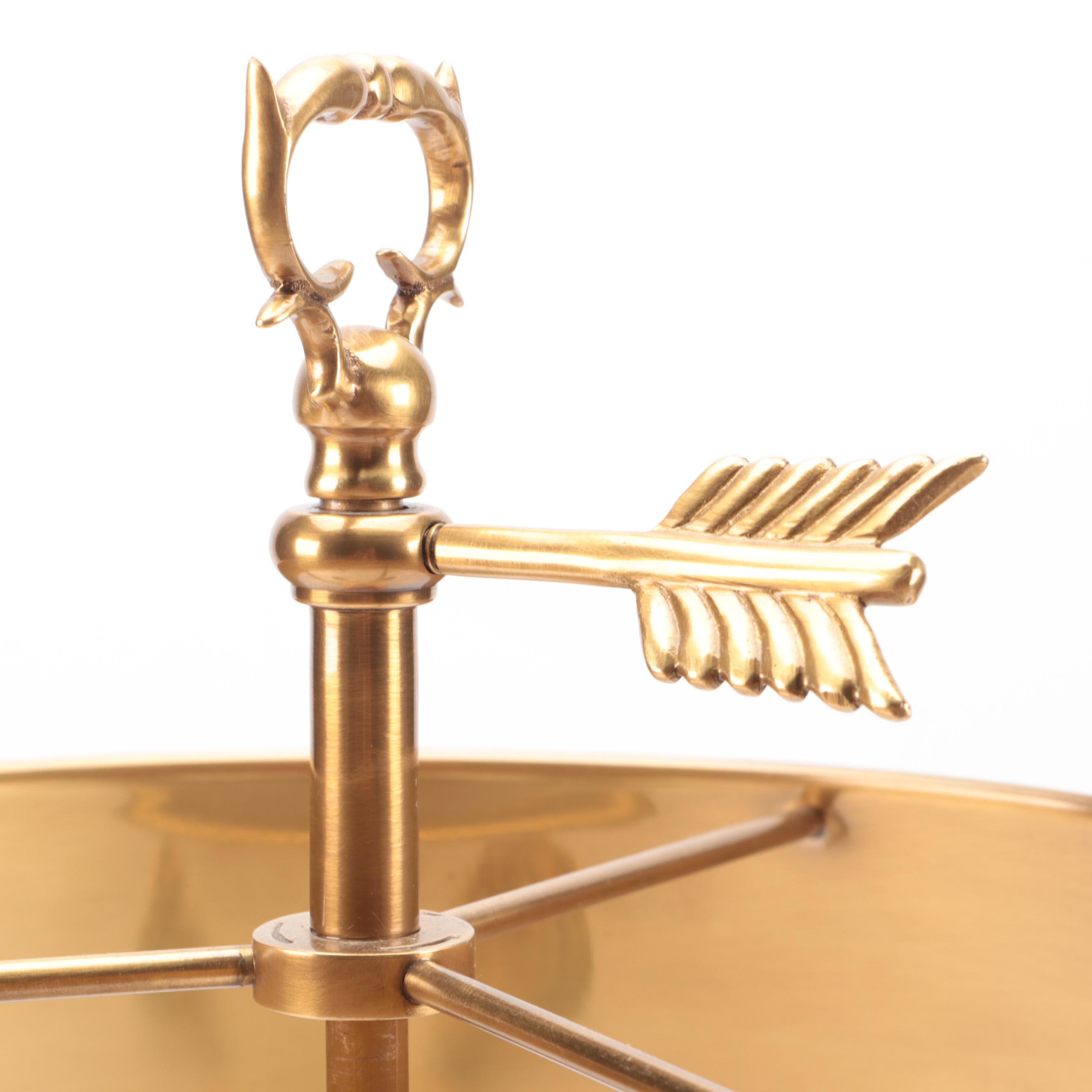 Neoclassical Style Two-Arm & Three-Arm Bouillotte Table Lamps with Metal Shades