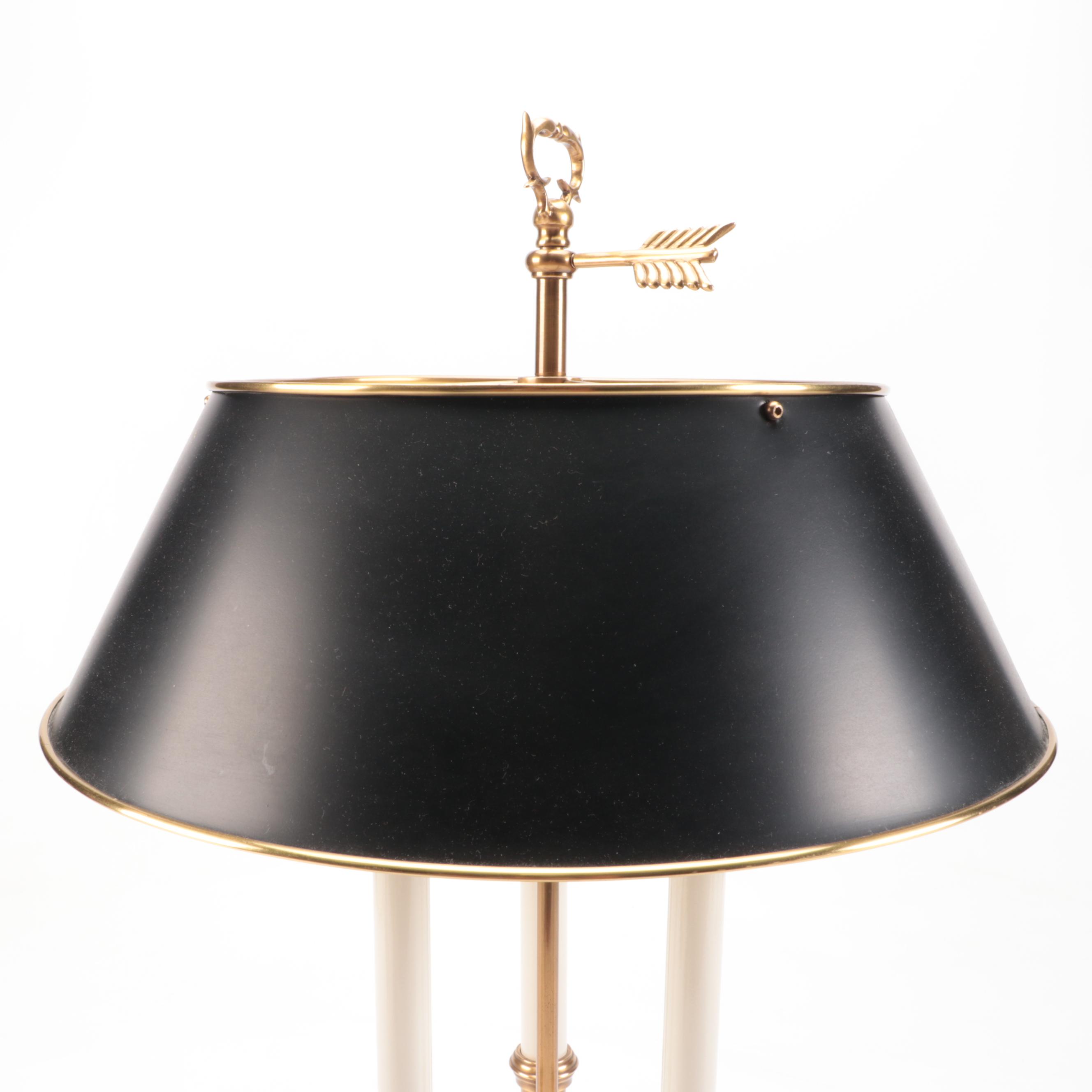 Neoclassical Style Two-Arm & Three-Arm Bouillotte Table Lamps with Metal Shades