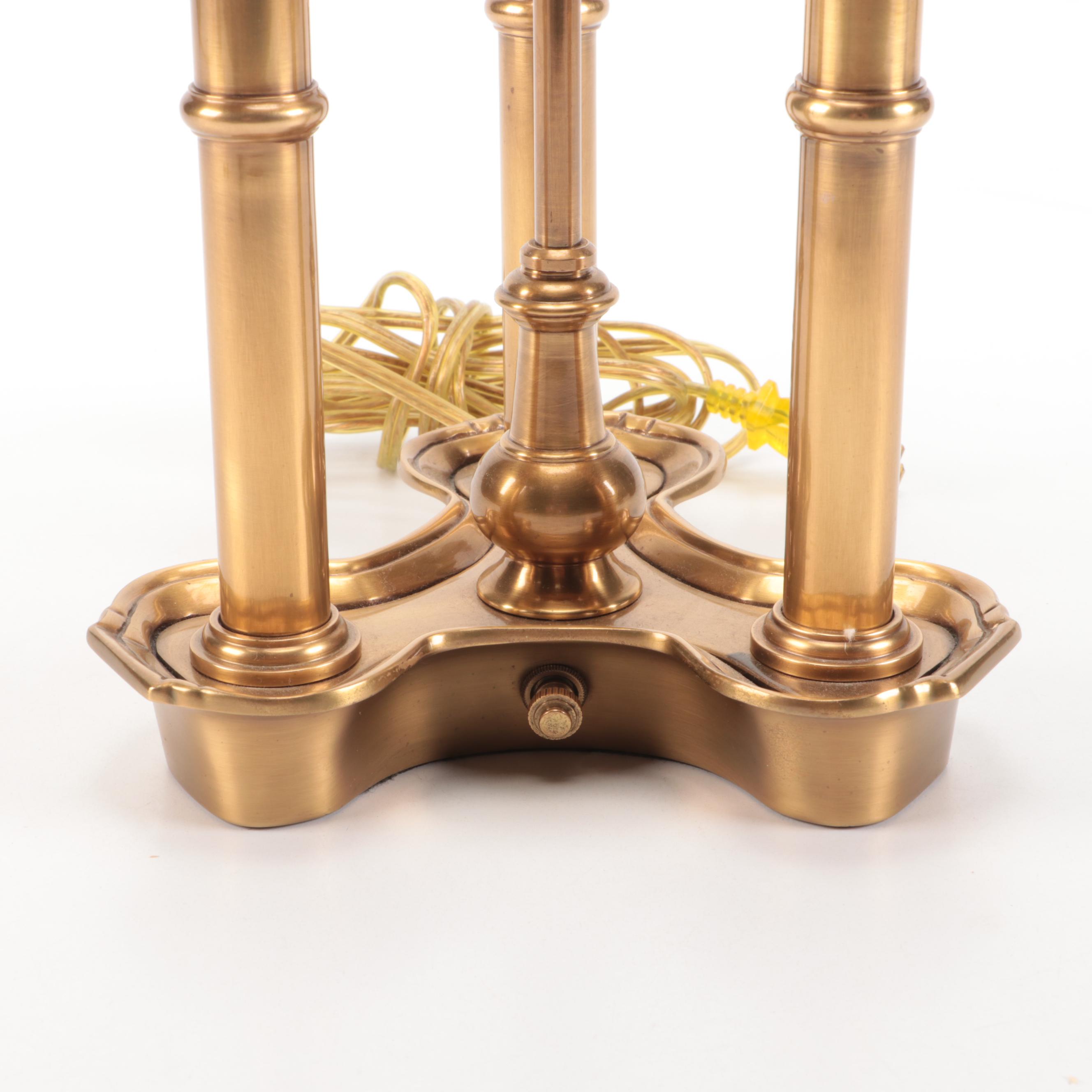 Neoclassical Style Two-Arm & Three-Arm Bouillotte Table Lamps with Metal Shades