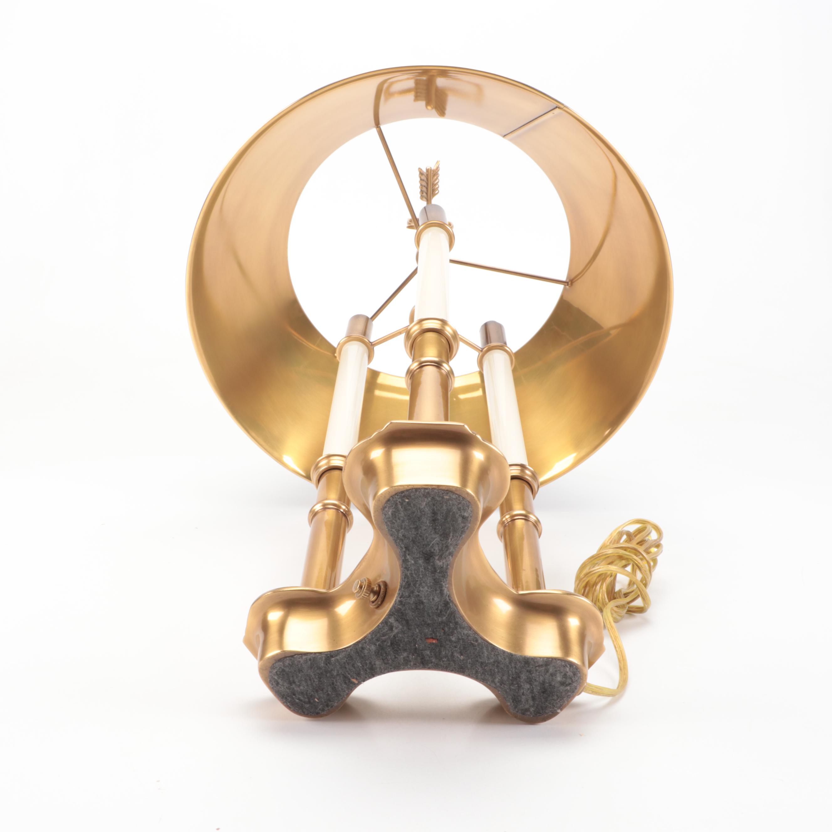 Neoclassical Style Two-Arm & Three-Arm Bouillotte Table Lamps with Metal Shades