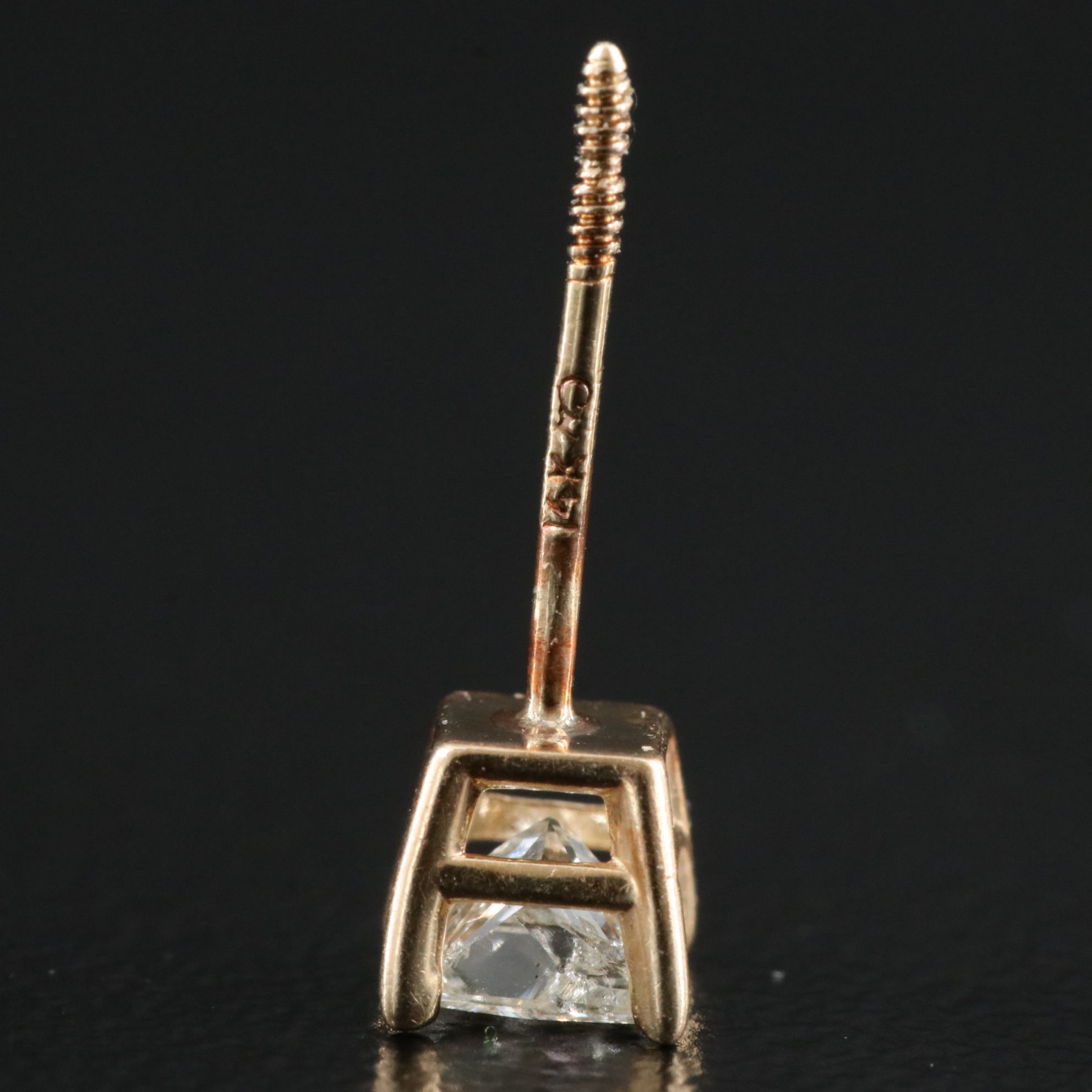 14K 0.52 CTW Diamond Princess Cut Stud Earrings