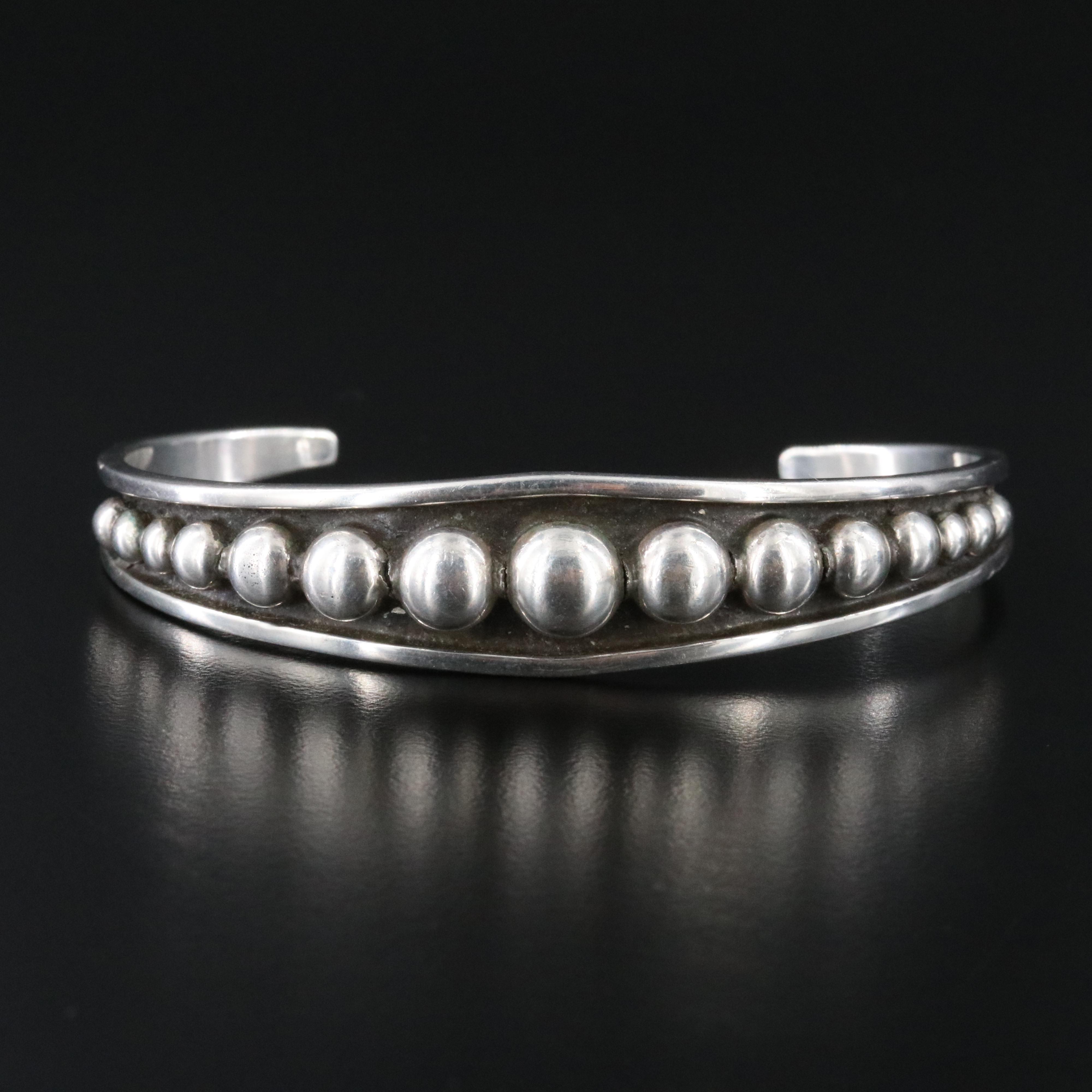 Johnathan Nez Navajo Diné Sterling Tapered Cuff