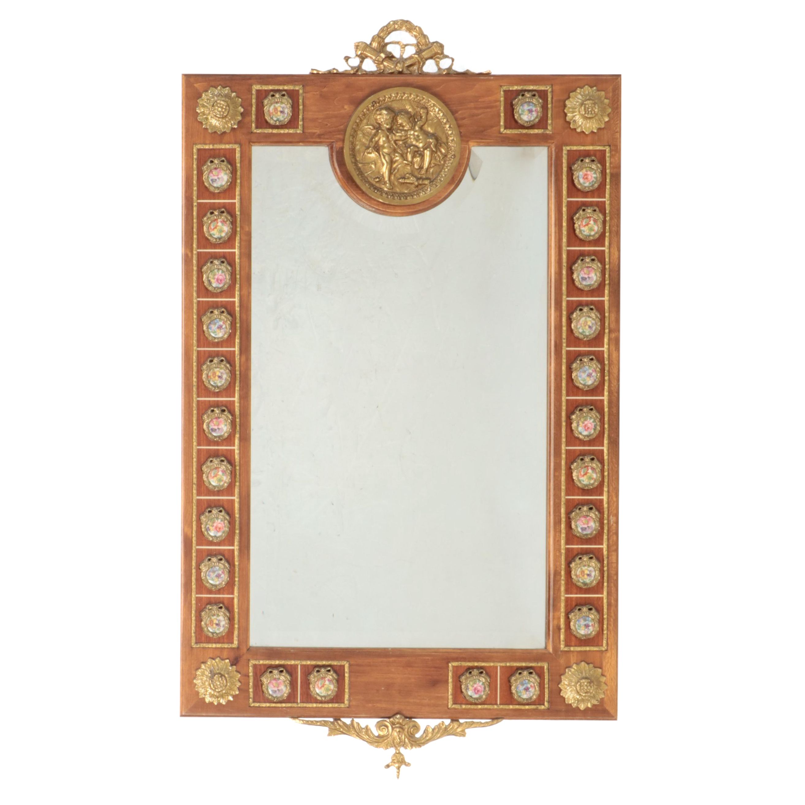 Louis XVI Style Wooden Wall Mirror