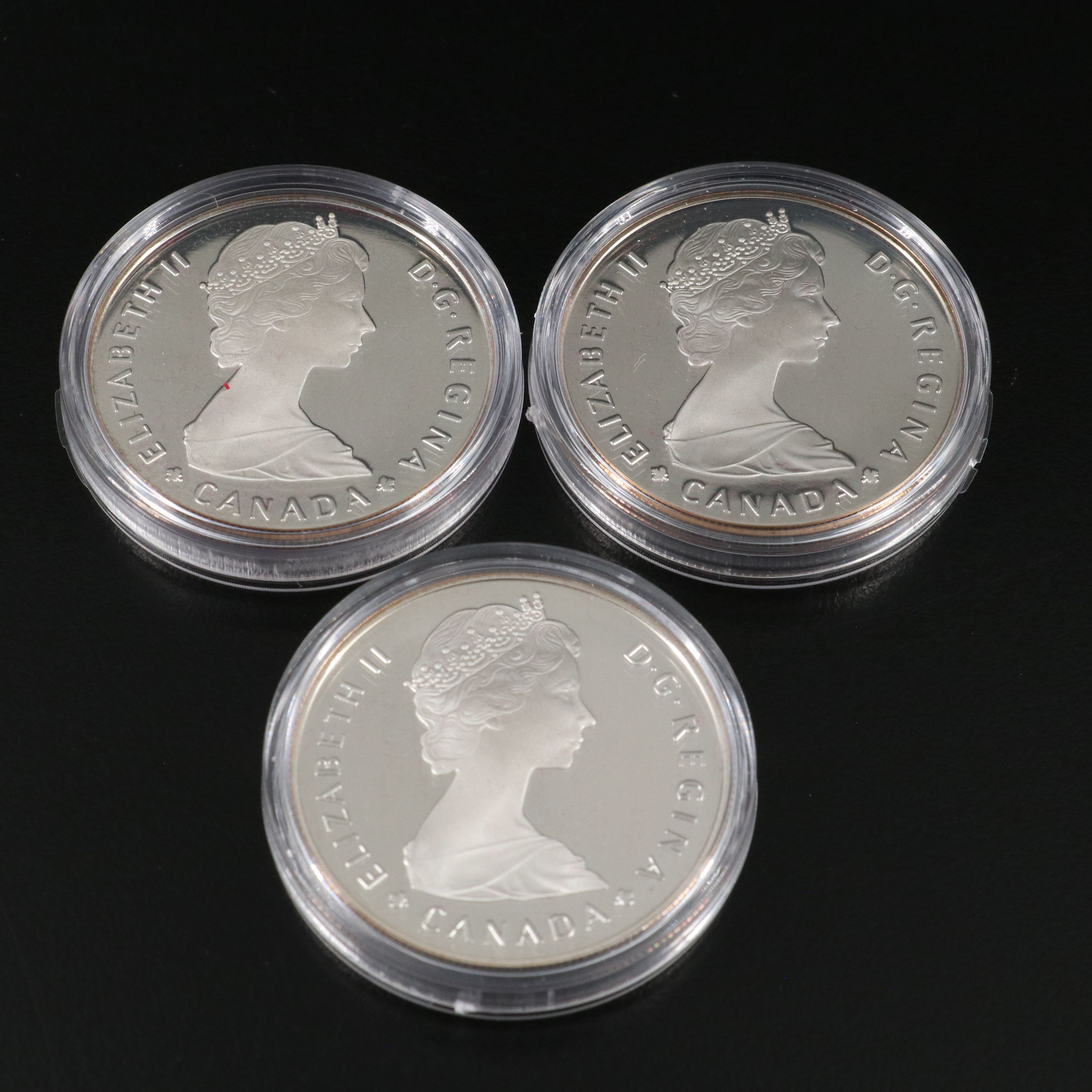 Five 1985 Canada Silver Proof Commemorative Dollars