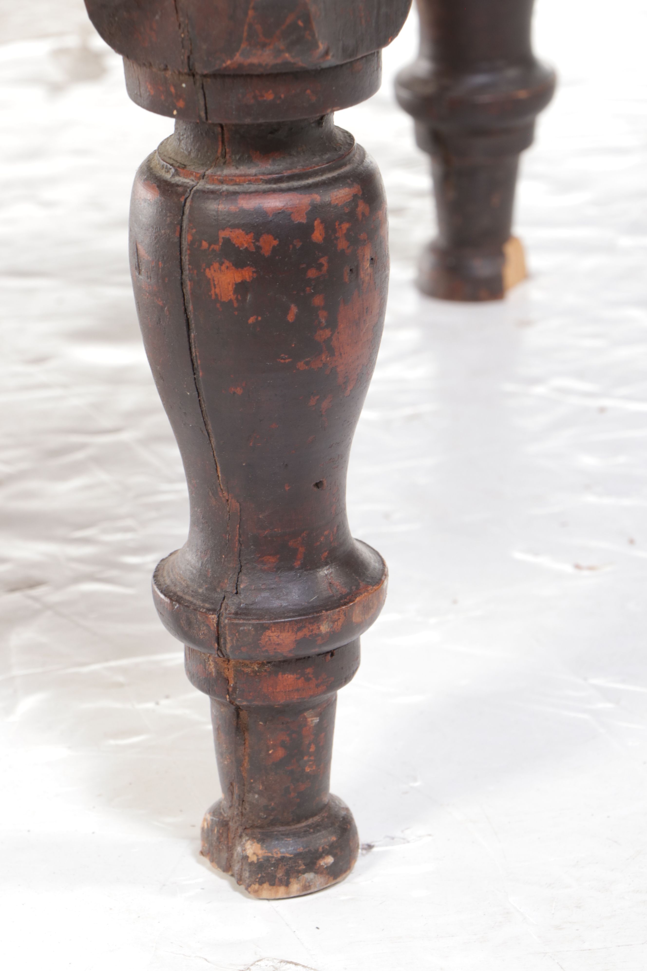 Antique Thai Hexagonal Monk's Bench Converted to Dog Bed