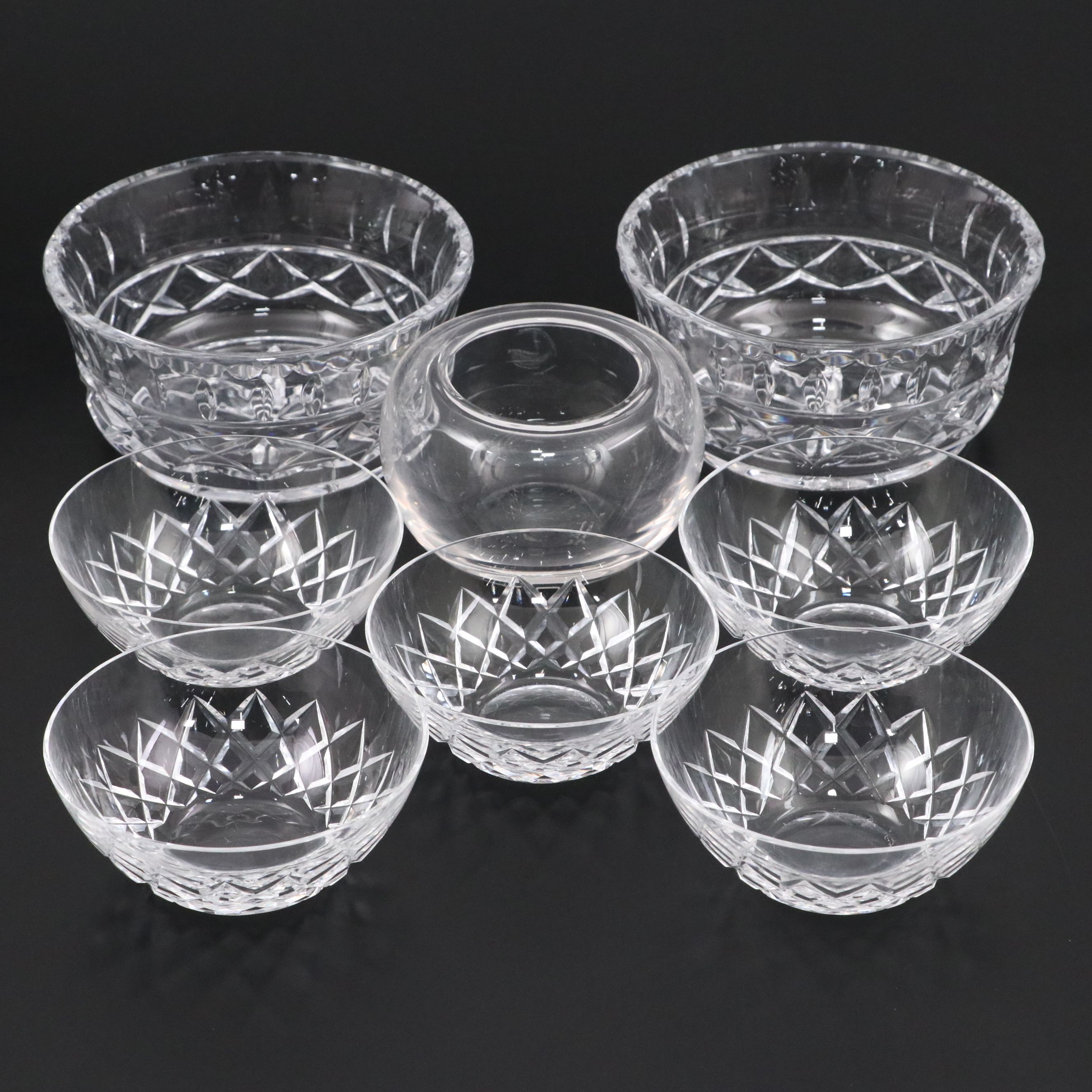Tiffany, Orrefors and Galway "Rathmore" Crystal Glass Bowls