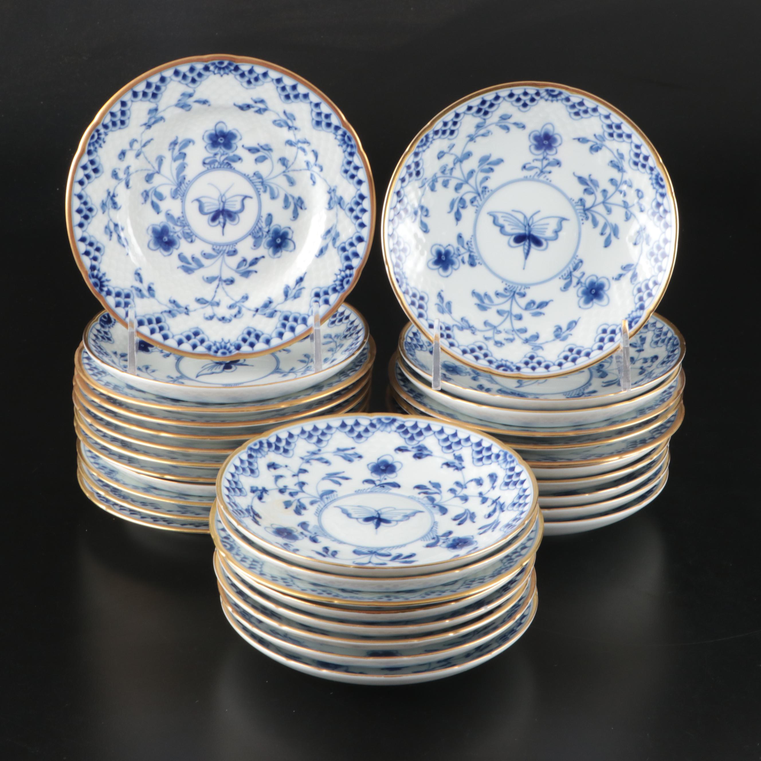Royal Copenhagen Porcelain "Blue Flower" with "Fluted Lace" and Other Tableware