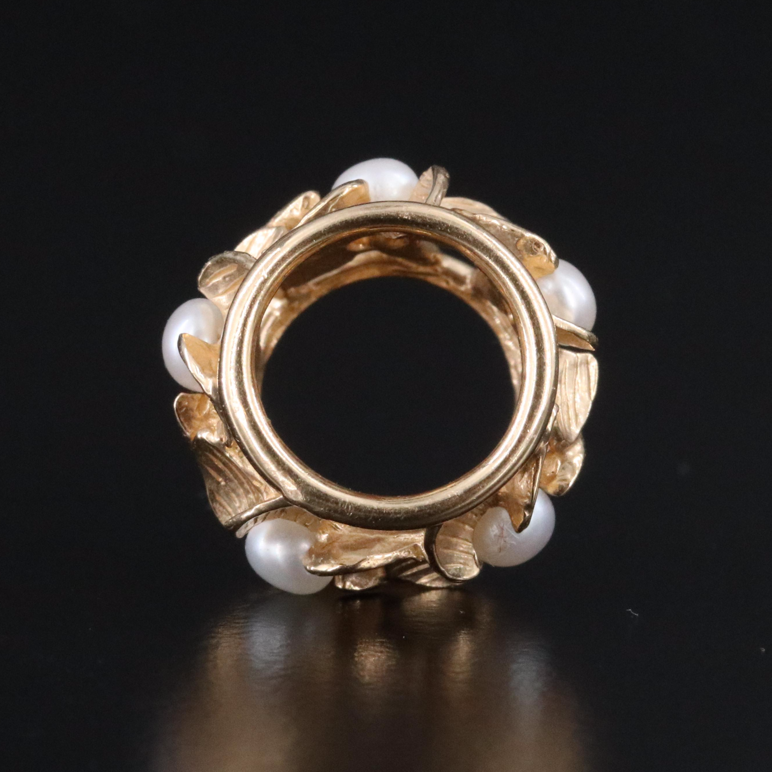 14K Pearl Plumeria Bead Pendant