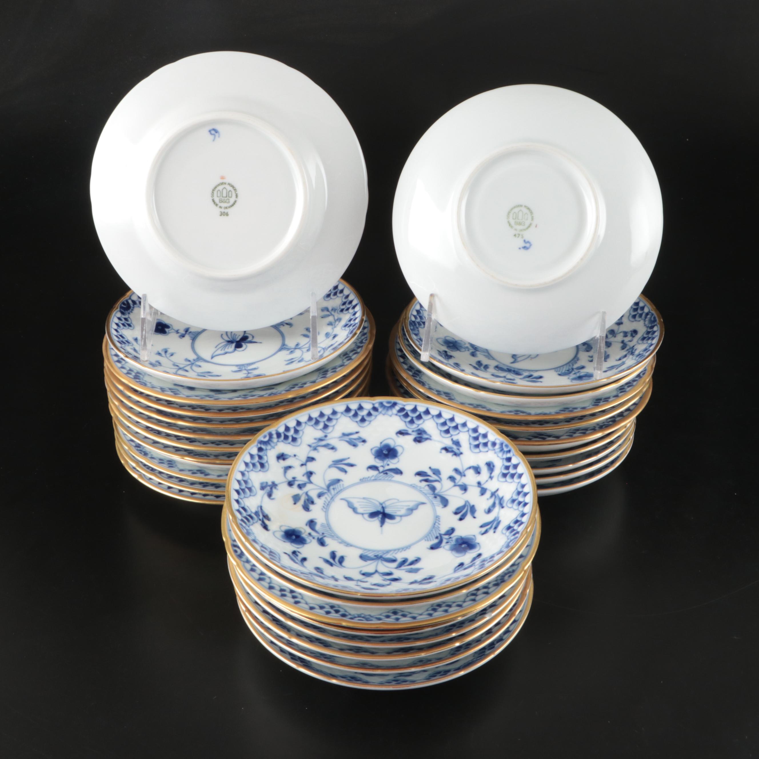 Royal Copenhagen Porcelain "Blue Flower" with "Fluted Lace" and Other Tableware