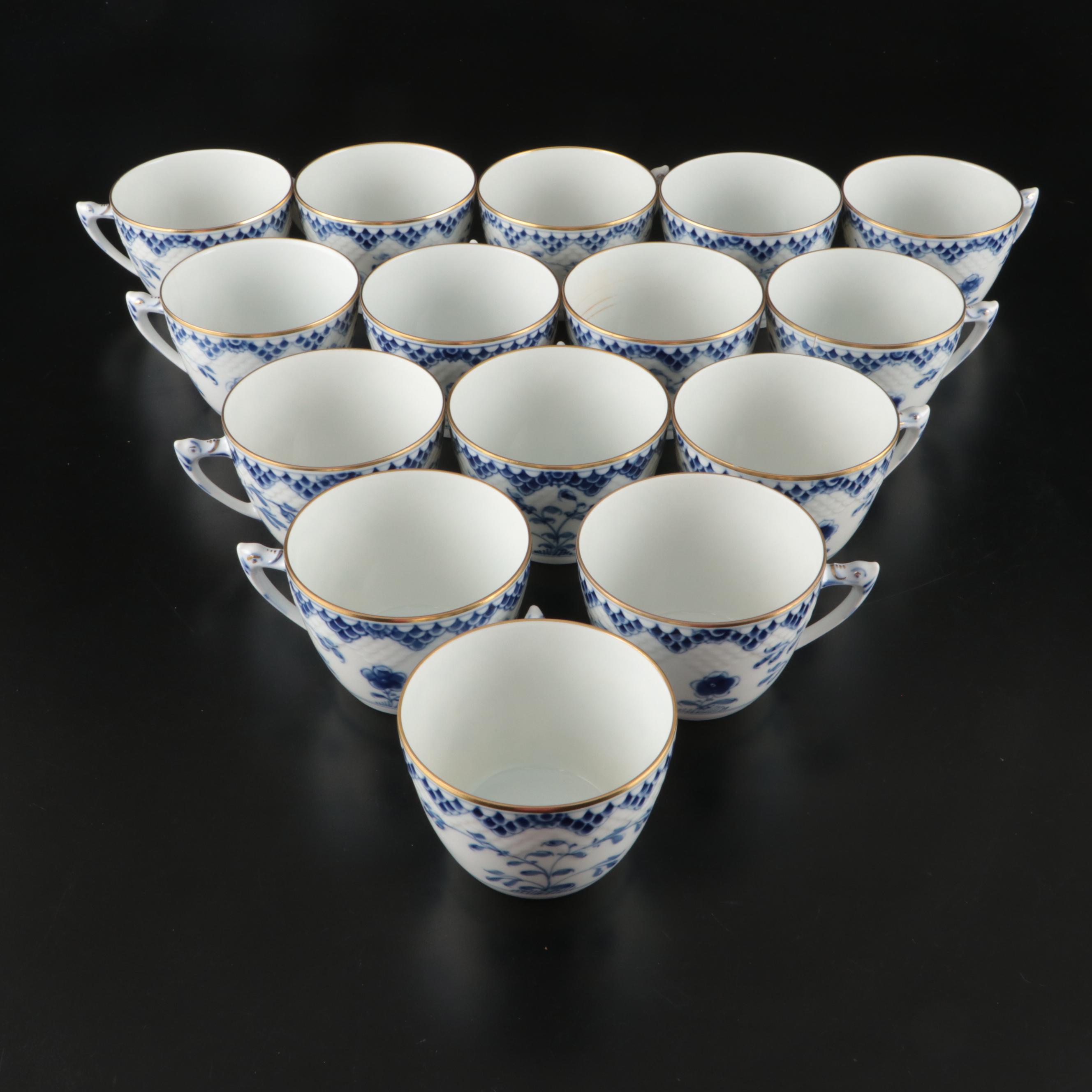 Royal Copenhagen Porcelain "Blue Flower" with "Fluted Lace" and Other Tableware