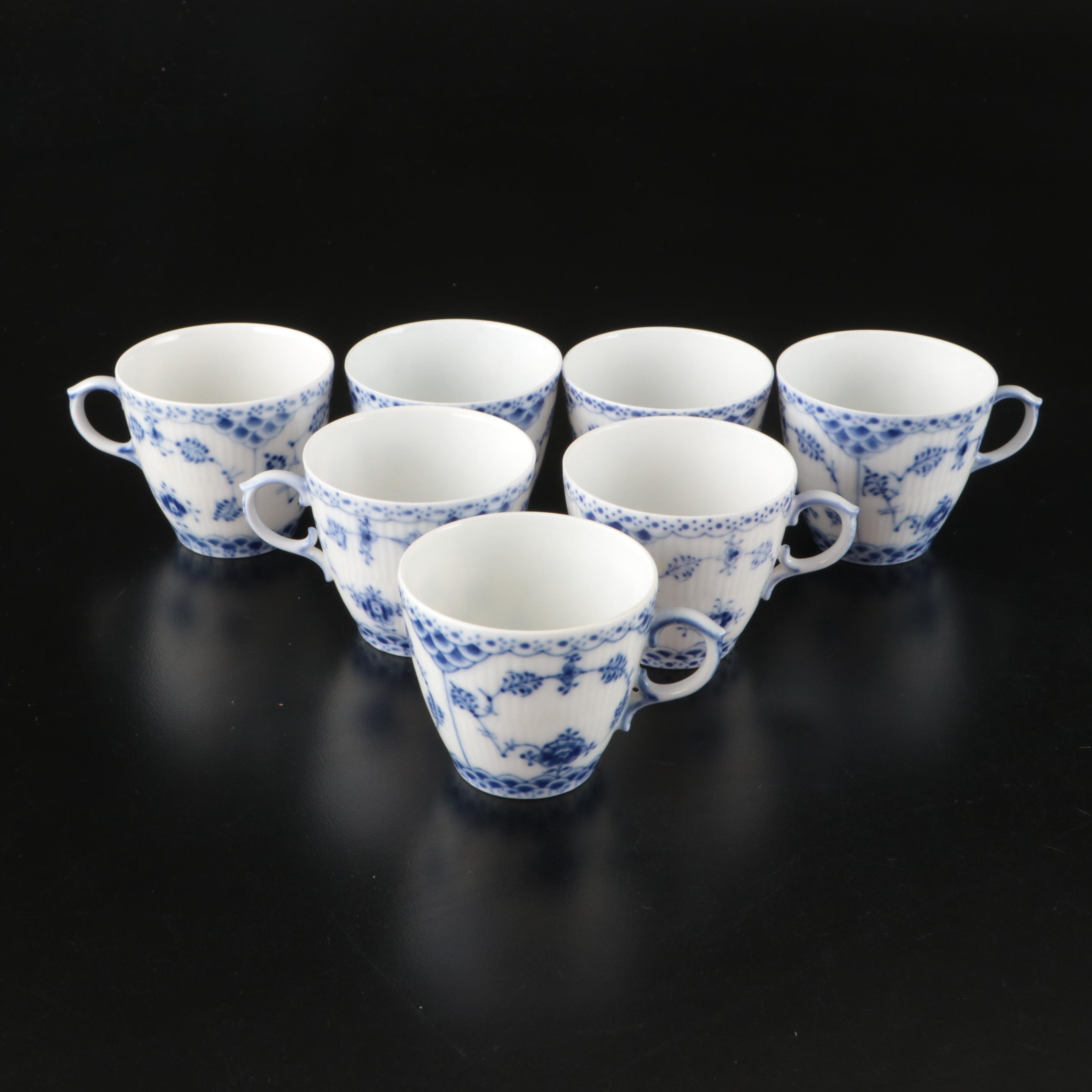 Royal Copenhagen Porcelain "Blue Flower" with "Fluted Lace" and Other Tableware