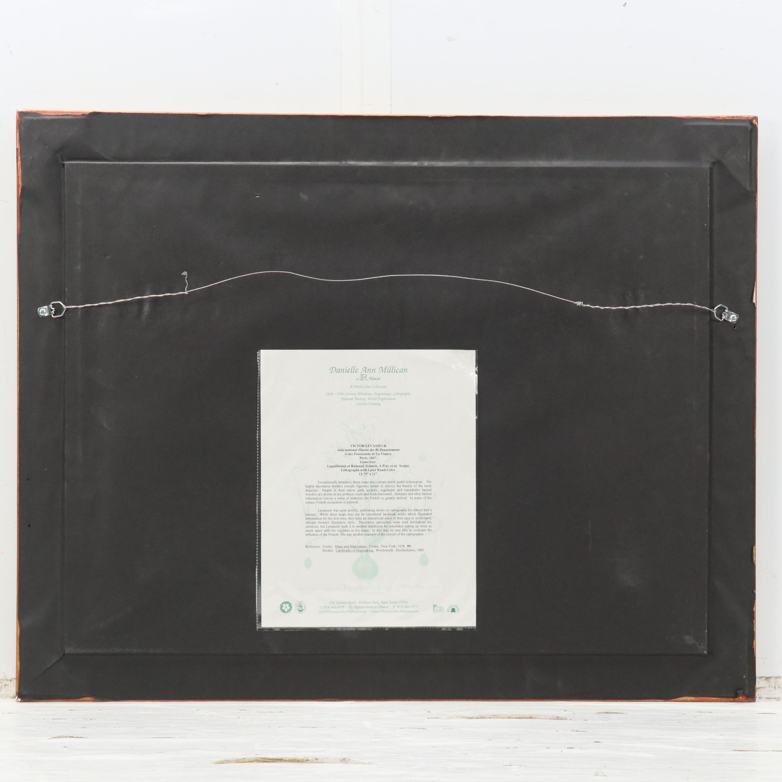 Hand-Painted Engraved Map "Amérique Méridionale" After R. Bonheur and More, 1847