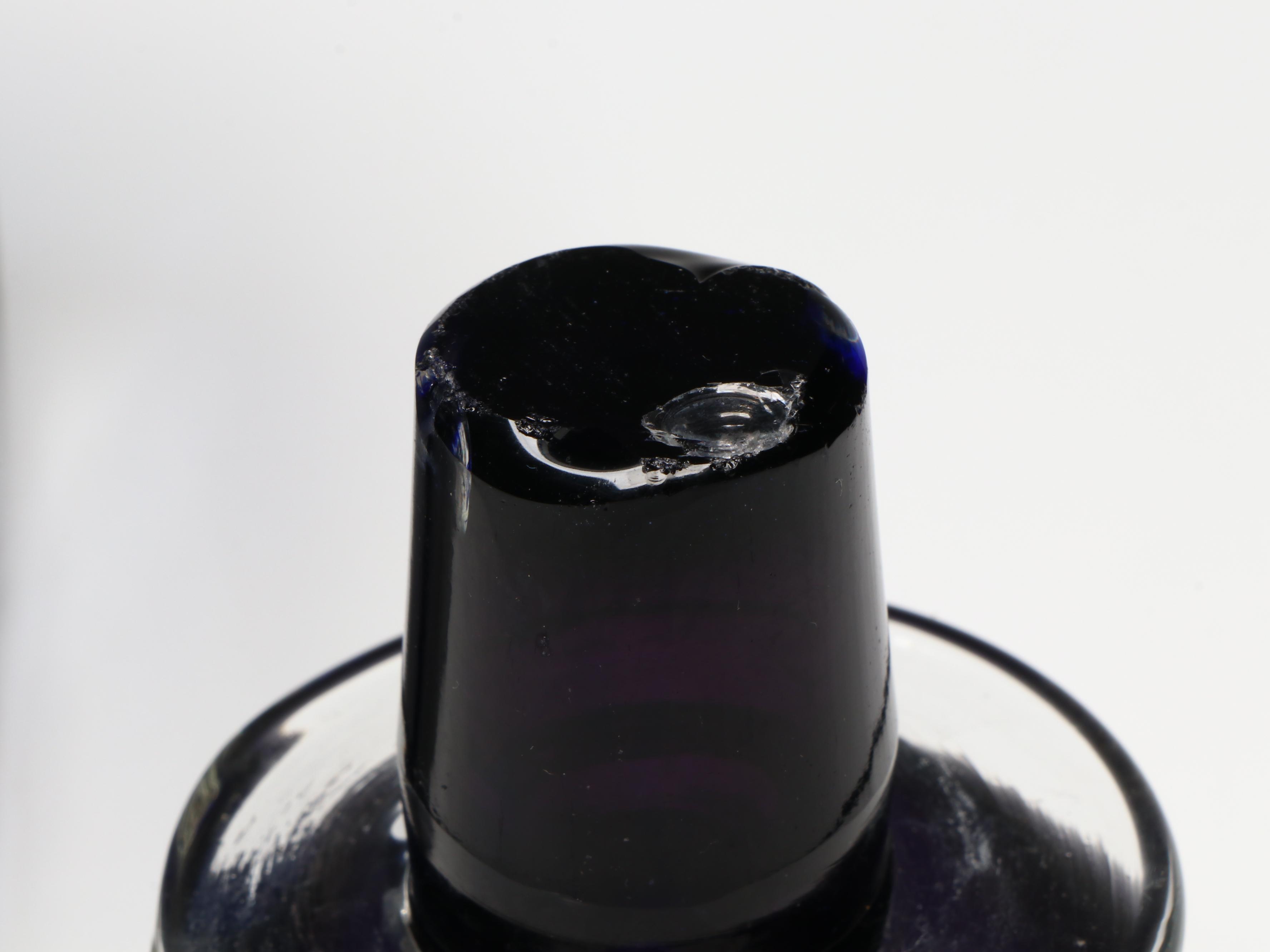 Paolo Venini Blue Murano Art Glass Stoppered Bottle, 1950s