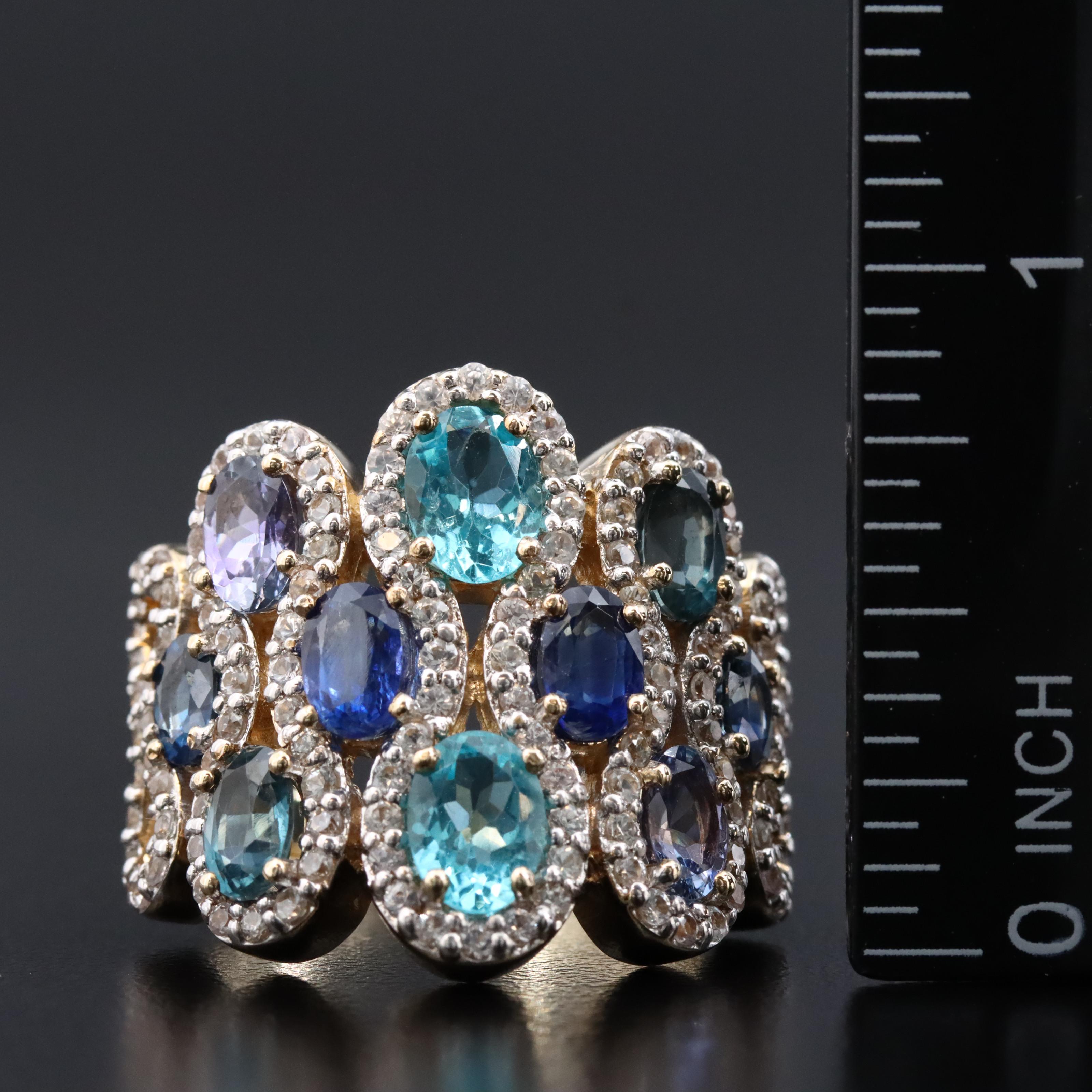 9K Gemstone Ribbon Ring