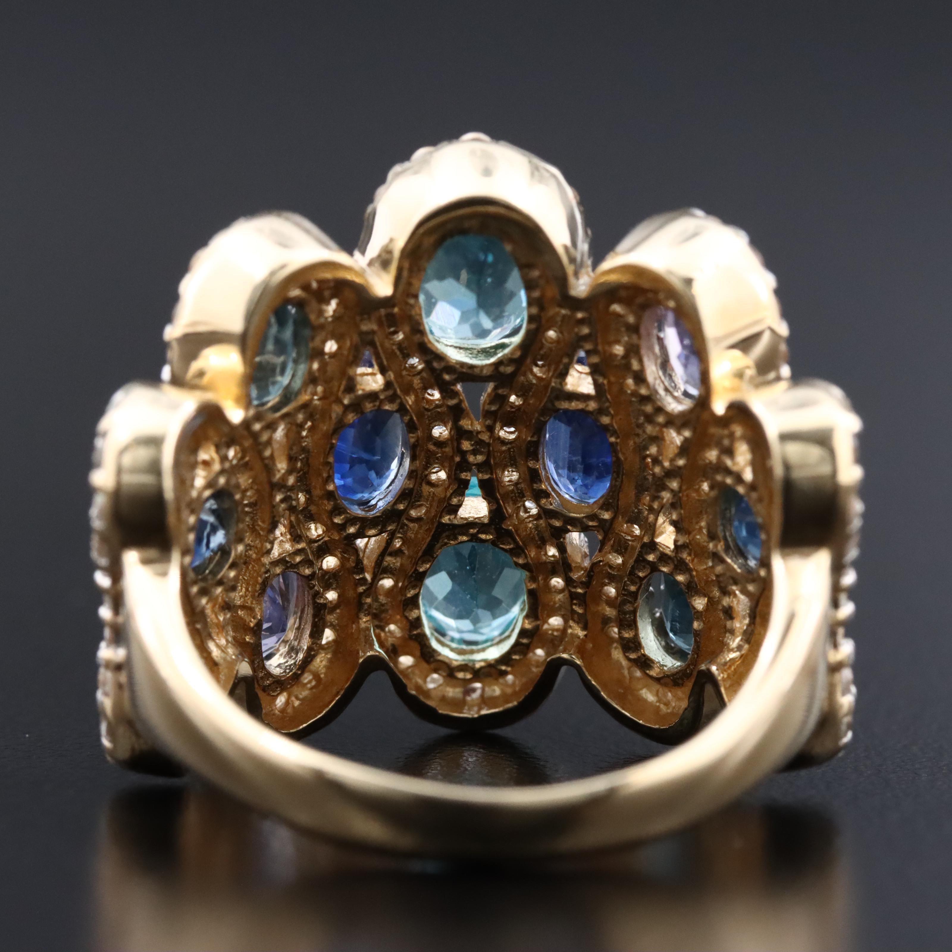 9K Gemstone Ribbon Ring