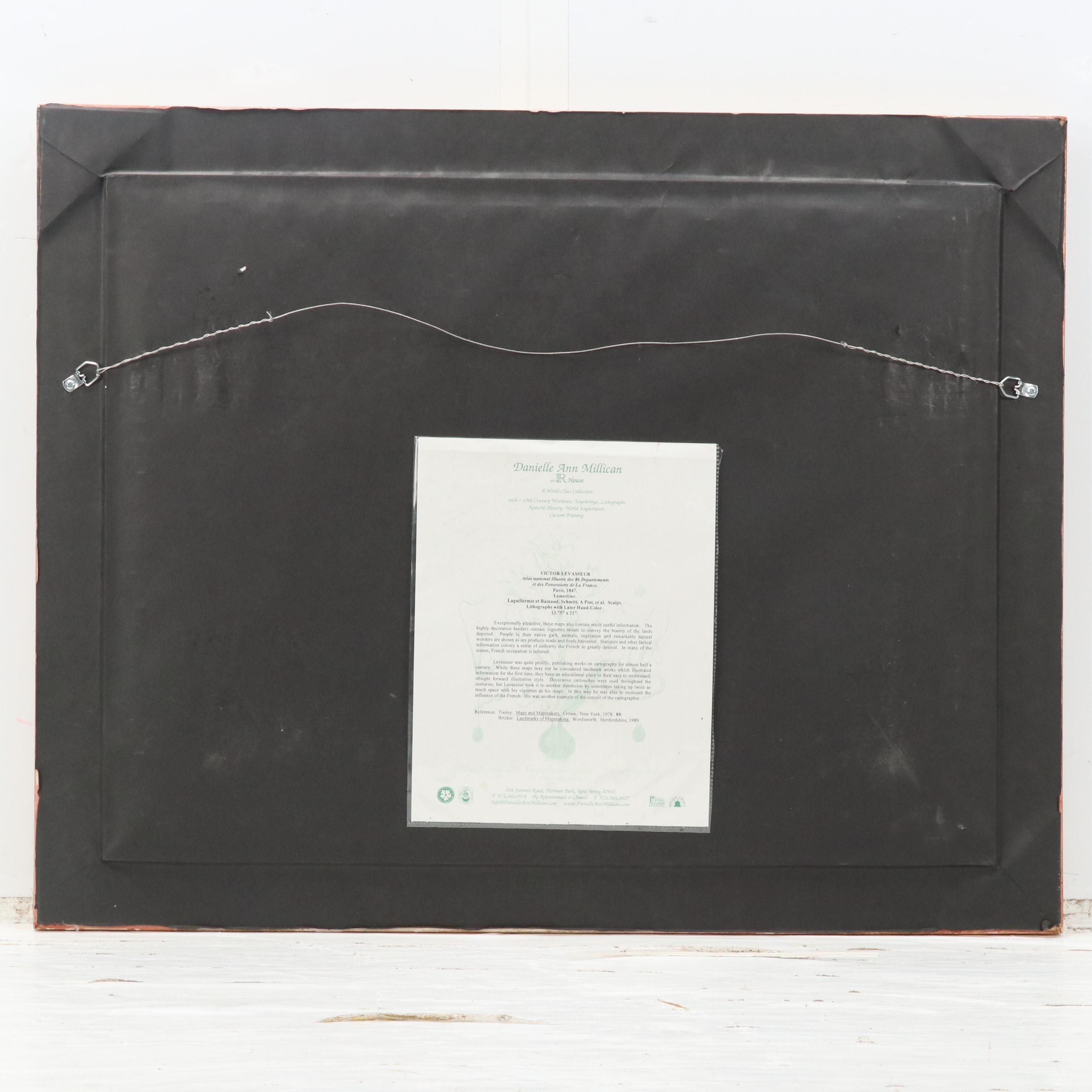 Hand-Painted Engraved Map "Europe" After R. Bonheur and V. Levasseur, 1847