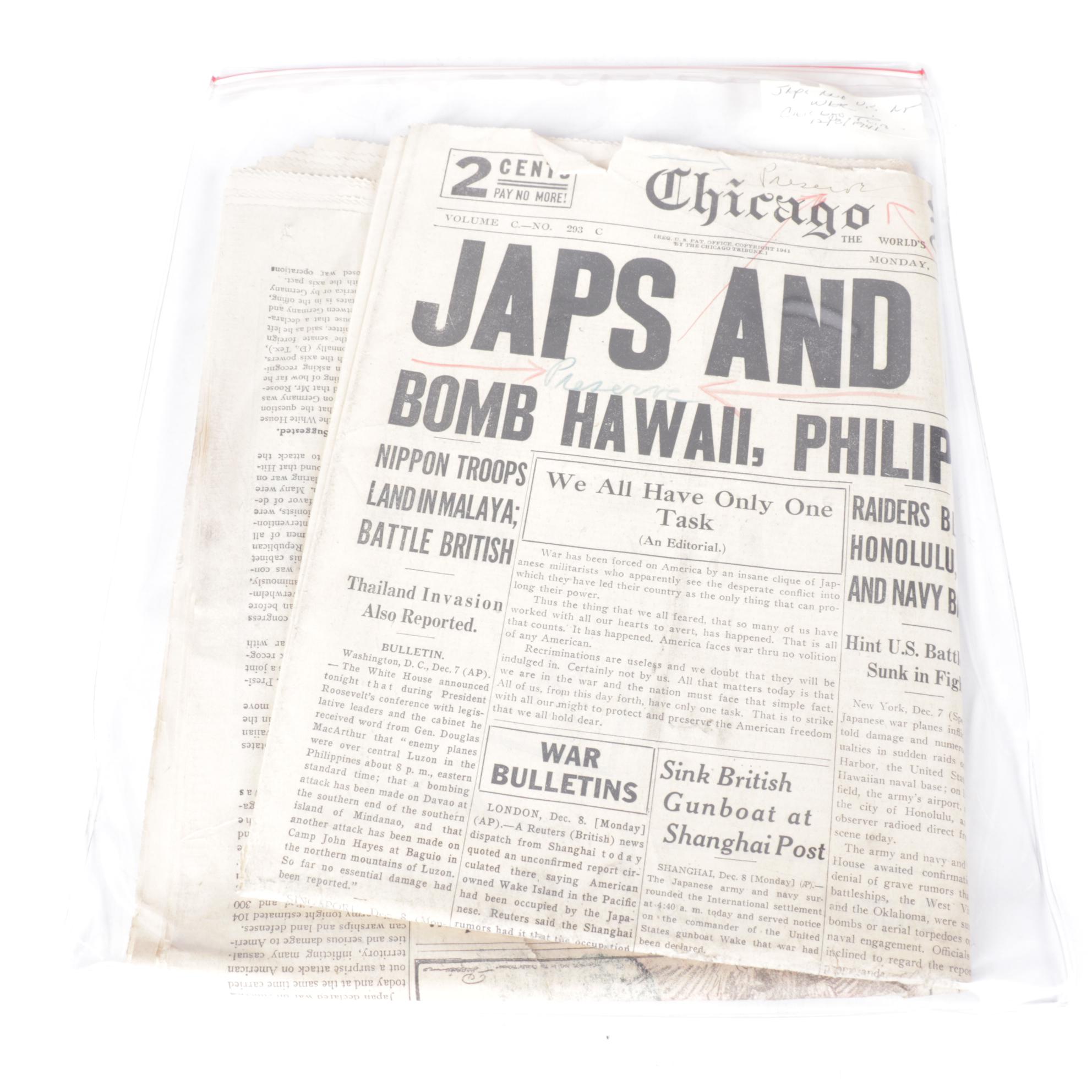 Pearl Harbor Attack & Other WW2 Pacific Theater  Headline Collections