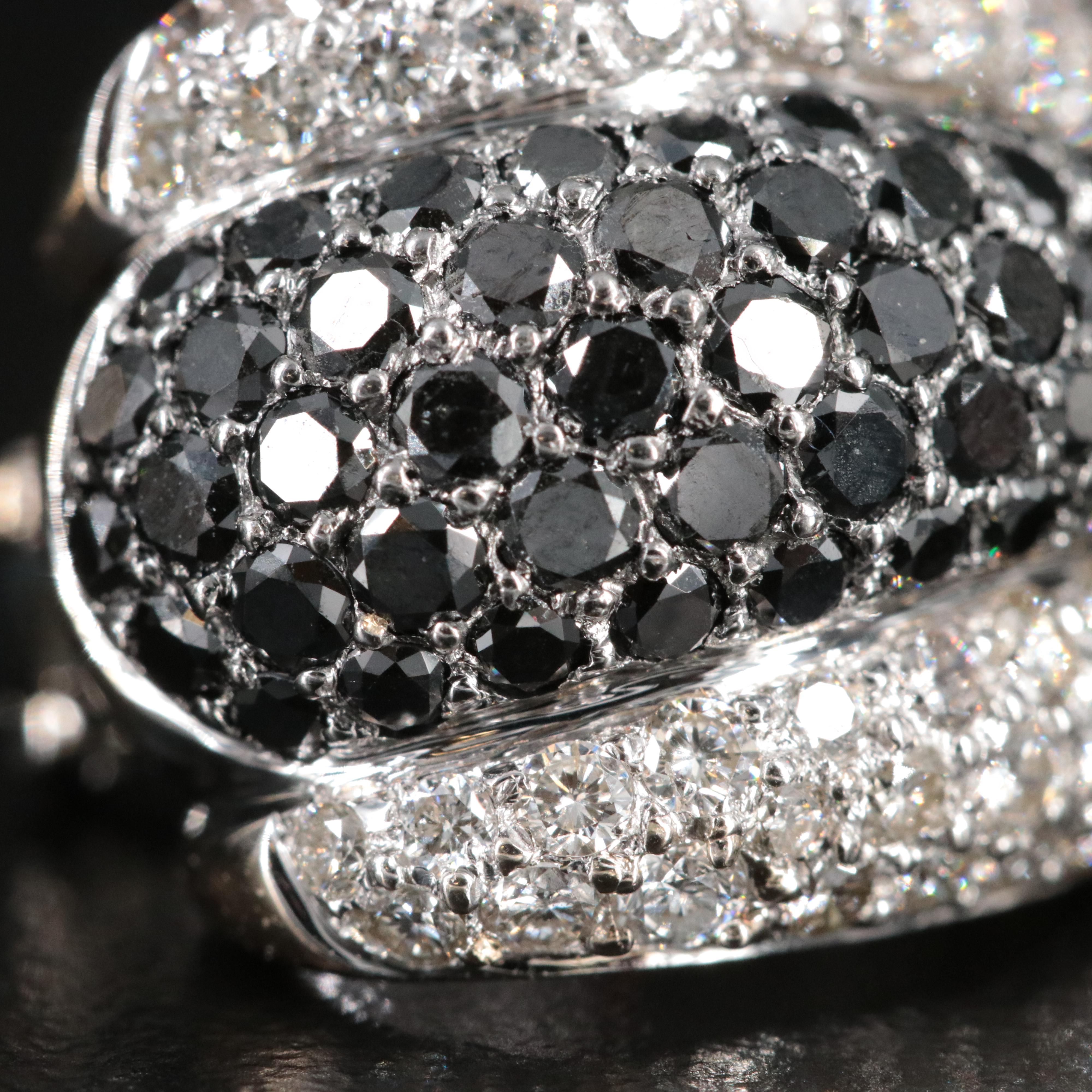 18K 5.58 CTW Diamond Earrings Featuring Fancy Black