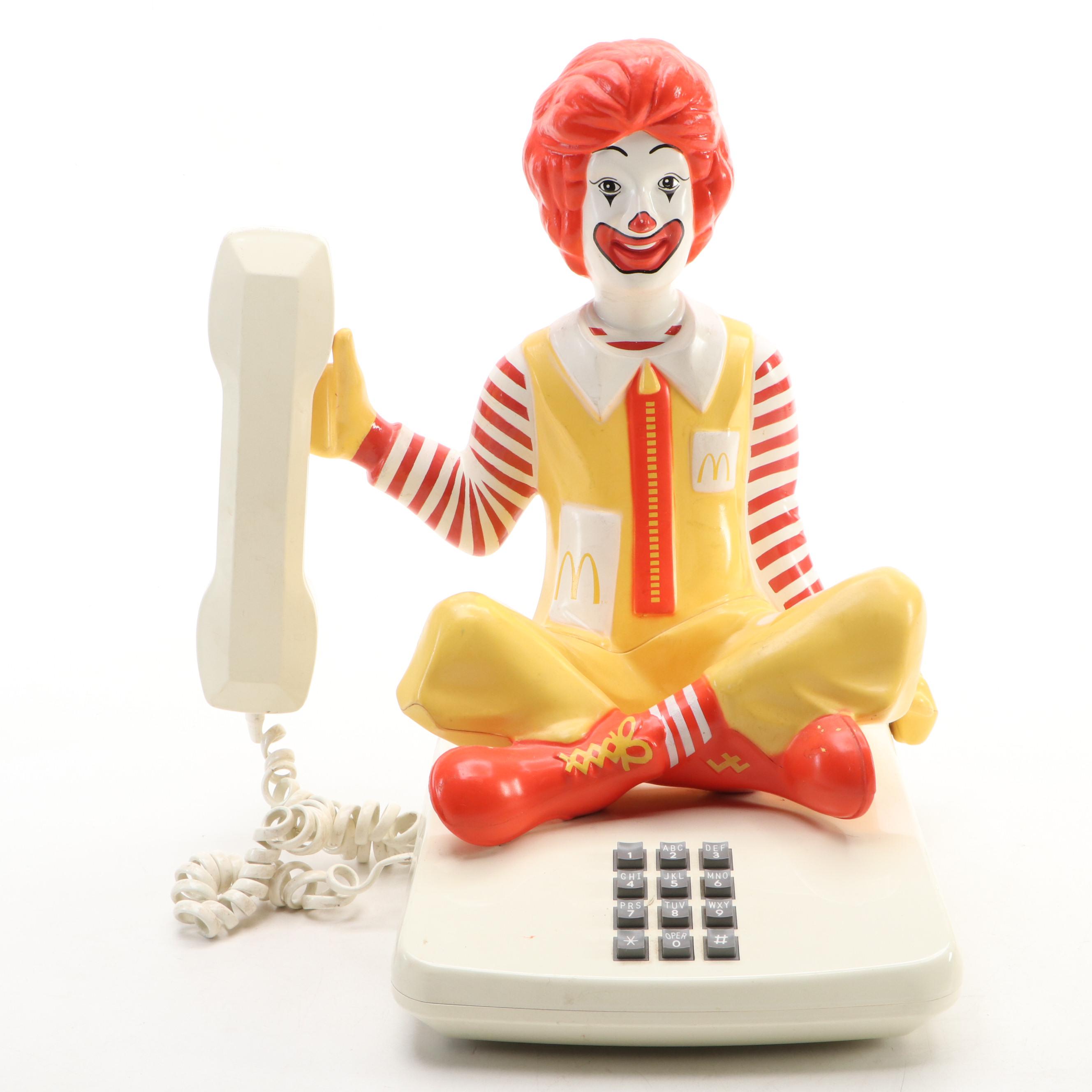 McDonald's Ronald McDonald Advertising Push Button Telephone, 1980