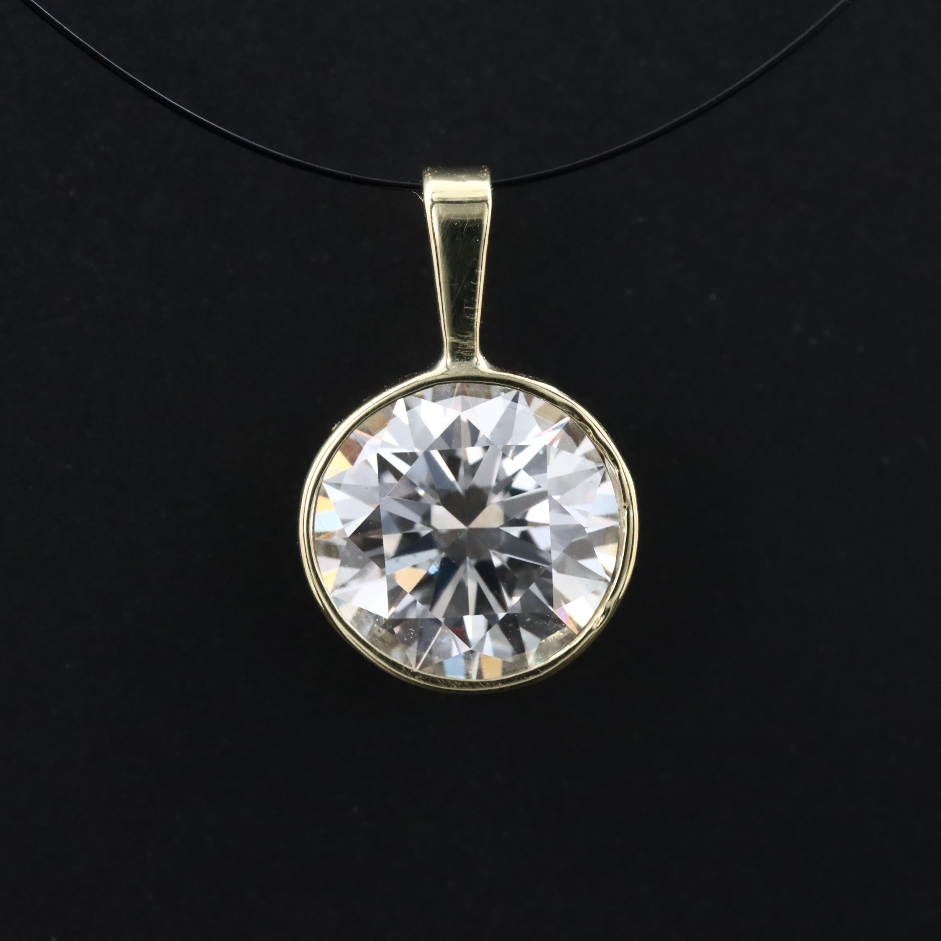 18K 2.03 CT Lab Grown Diamond Pendant with an IGI Report