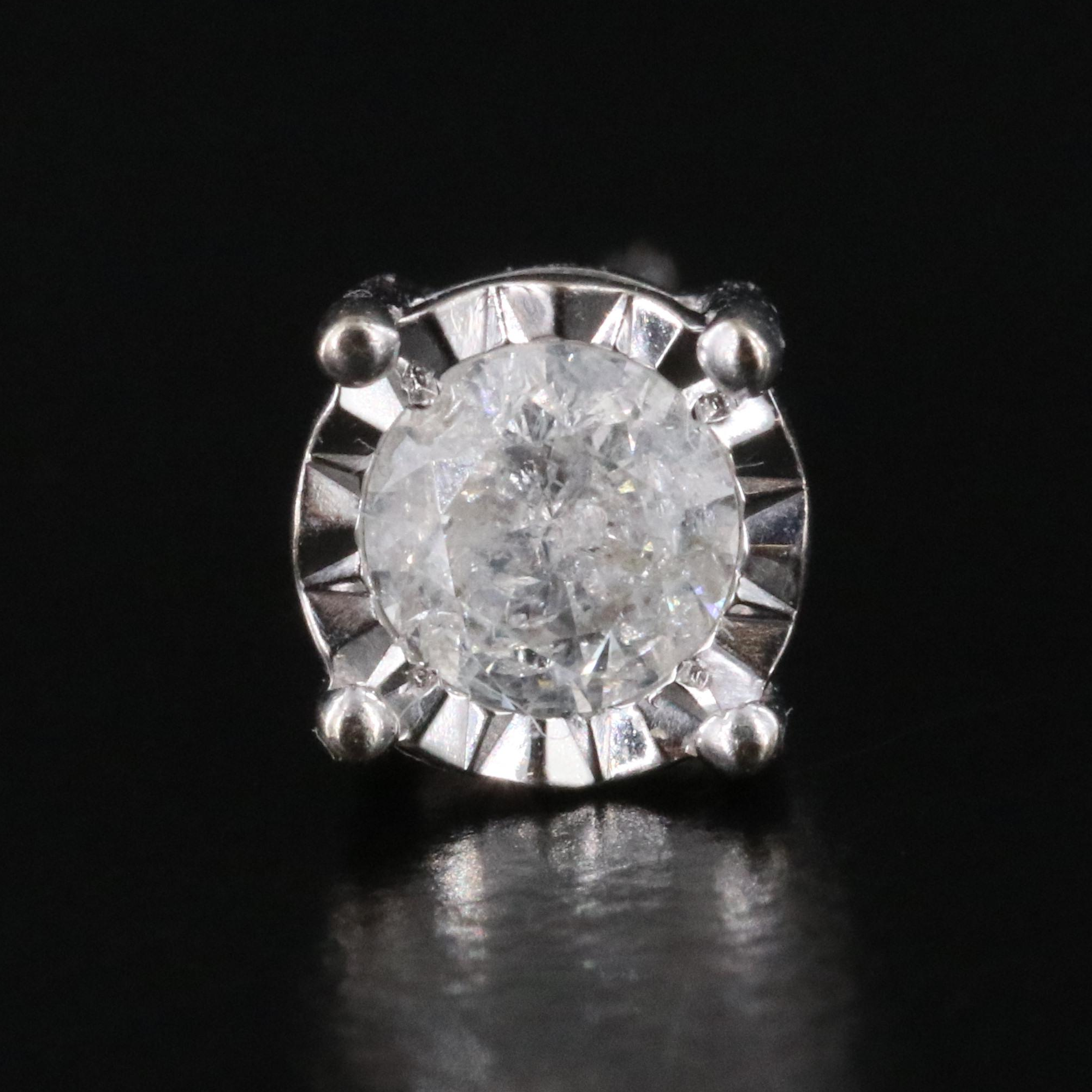 10K Diamond Stud Earring Single