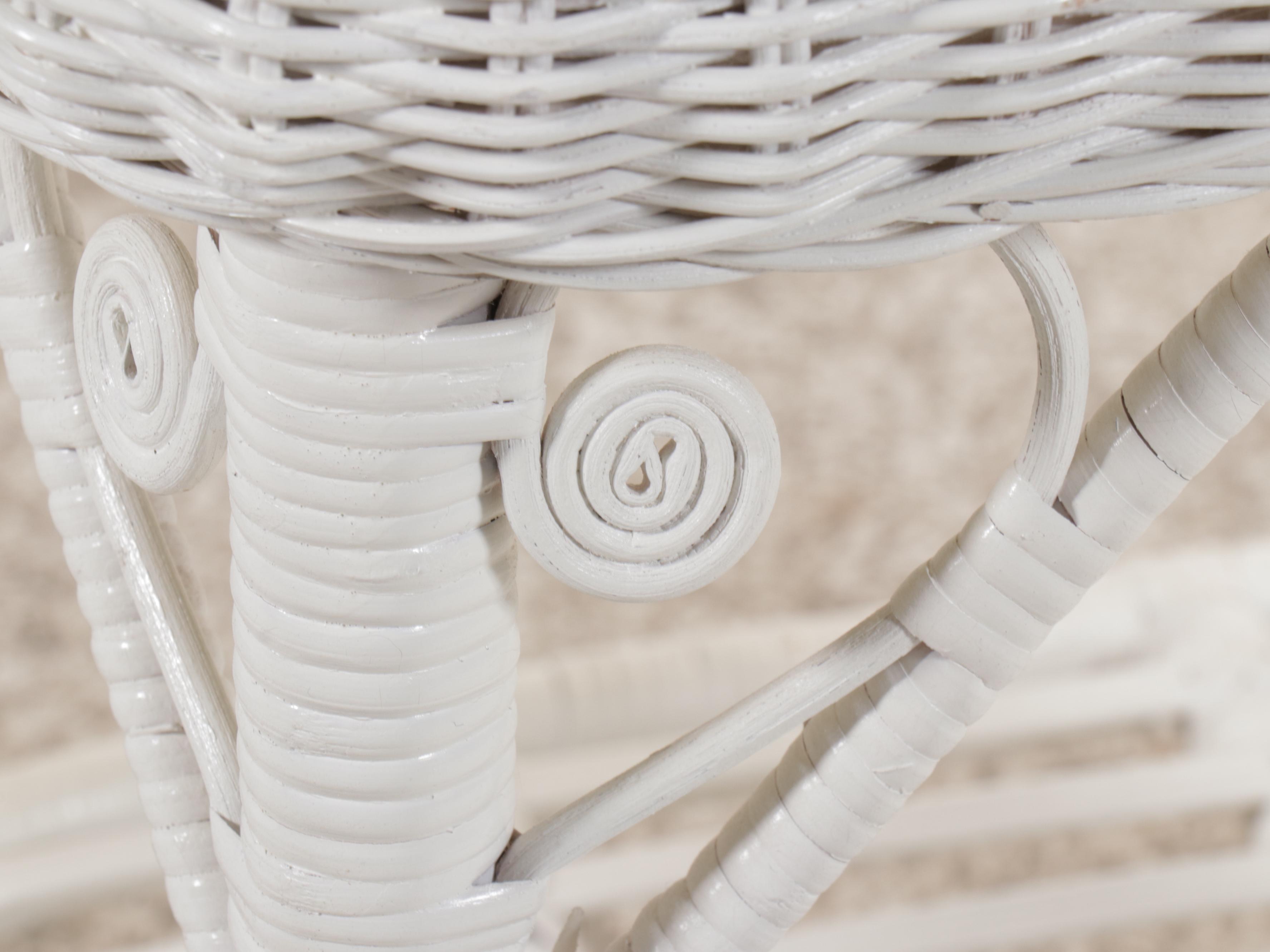 Painted Wicker Five-Piece Seating Group