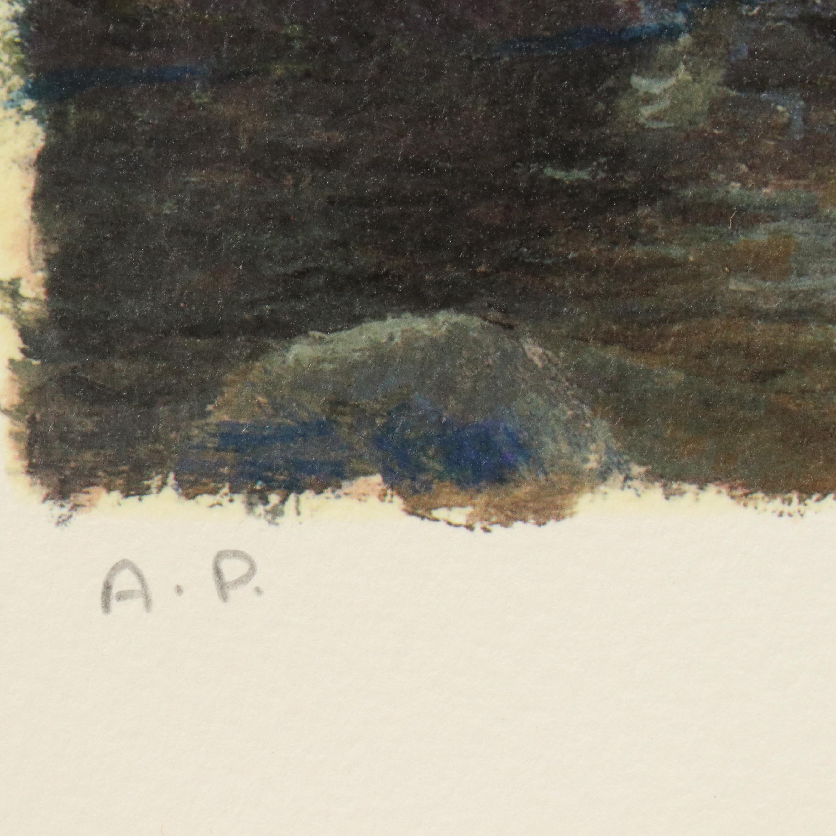 Andrew Warden Seriolithograph "Summer Cottage," Late 20th Century