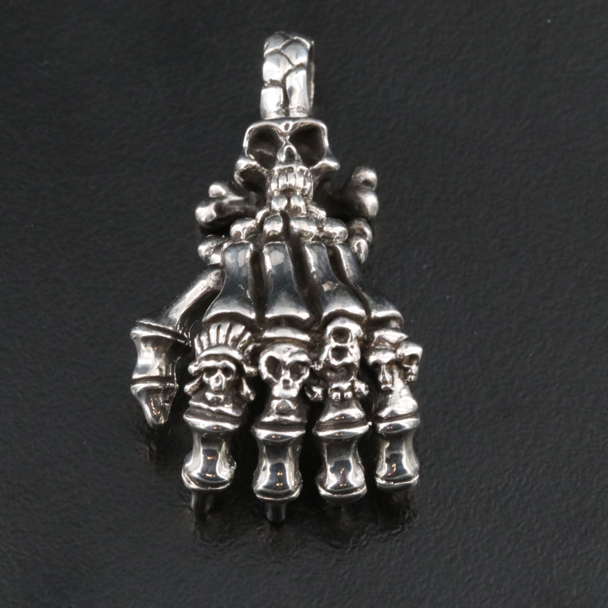 Sterling Skeleton Hand Pendant