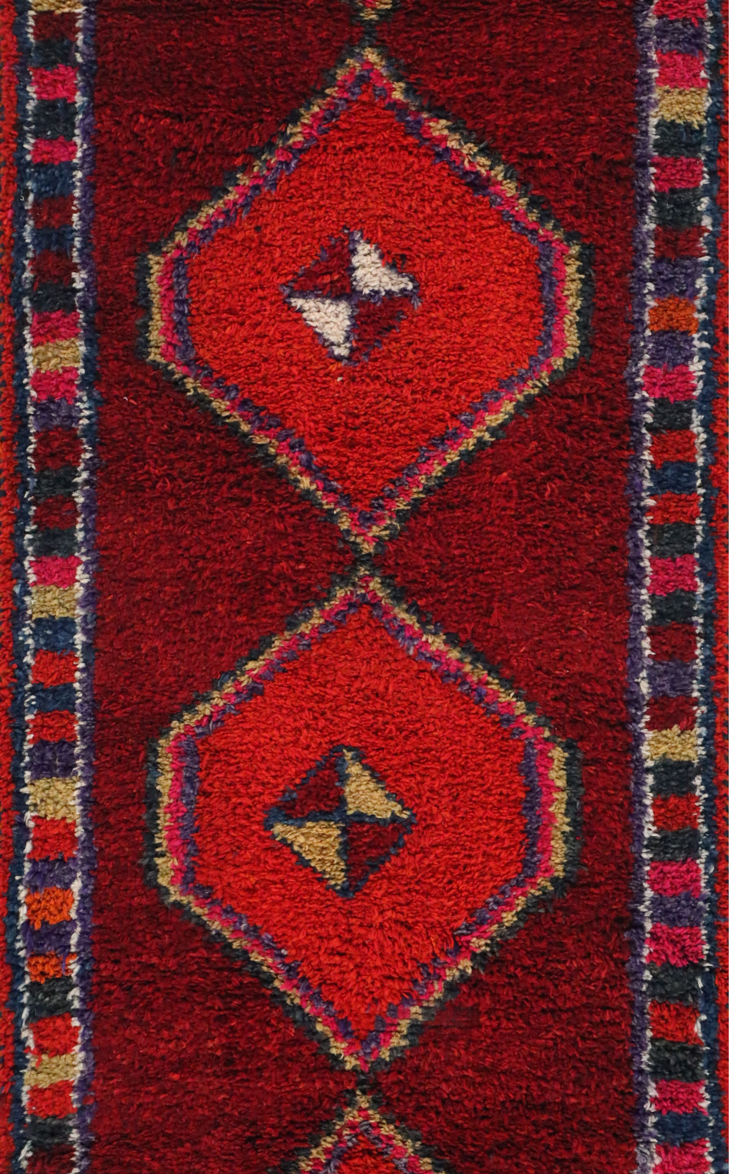 3'3 x 11'4 Hand-Knotted Moroccan Berber Long Rug