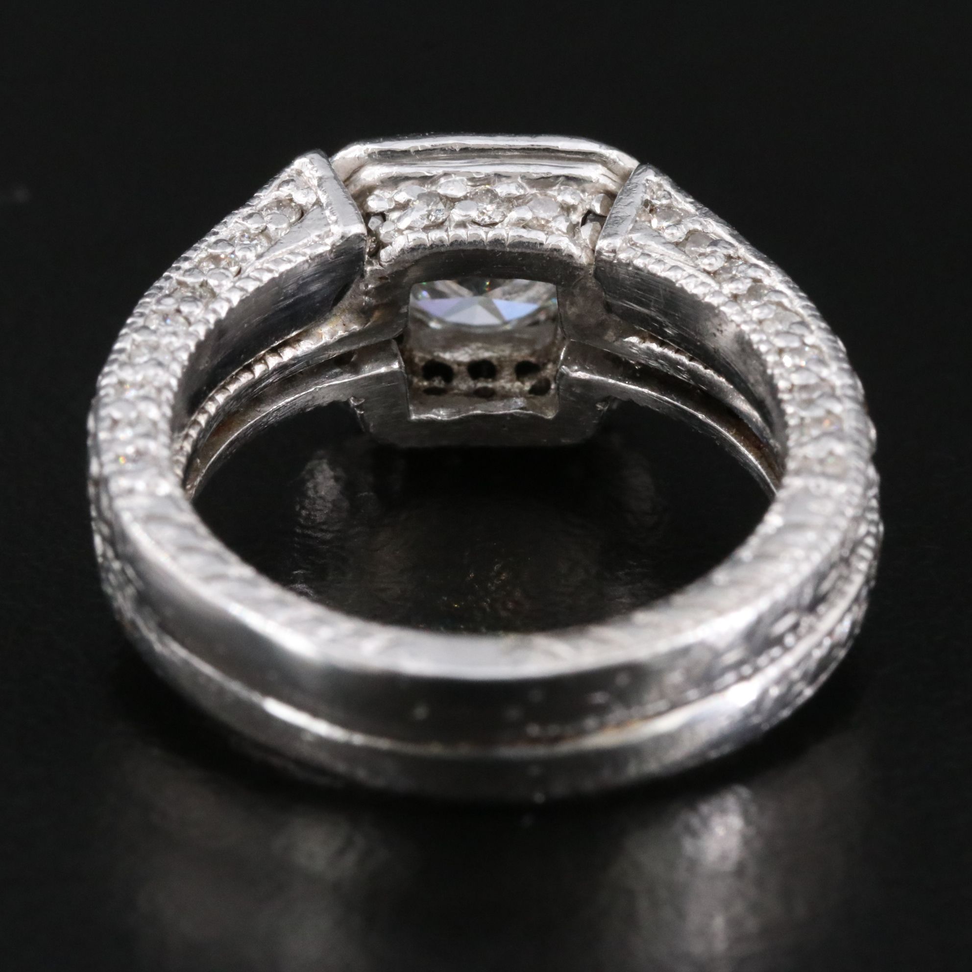 Platinum 1.59 CTW Diamond Ring with Lab Grown Center
