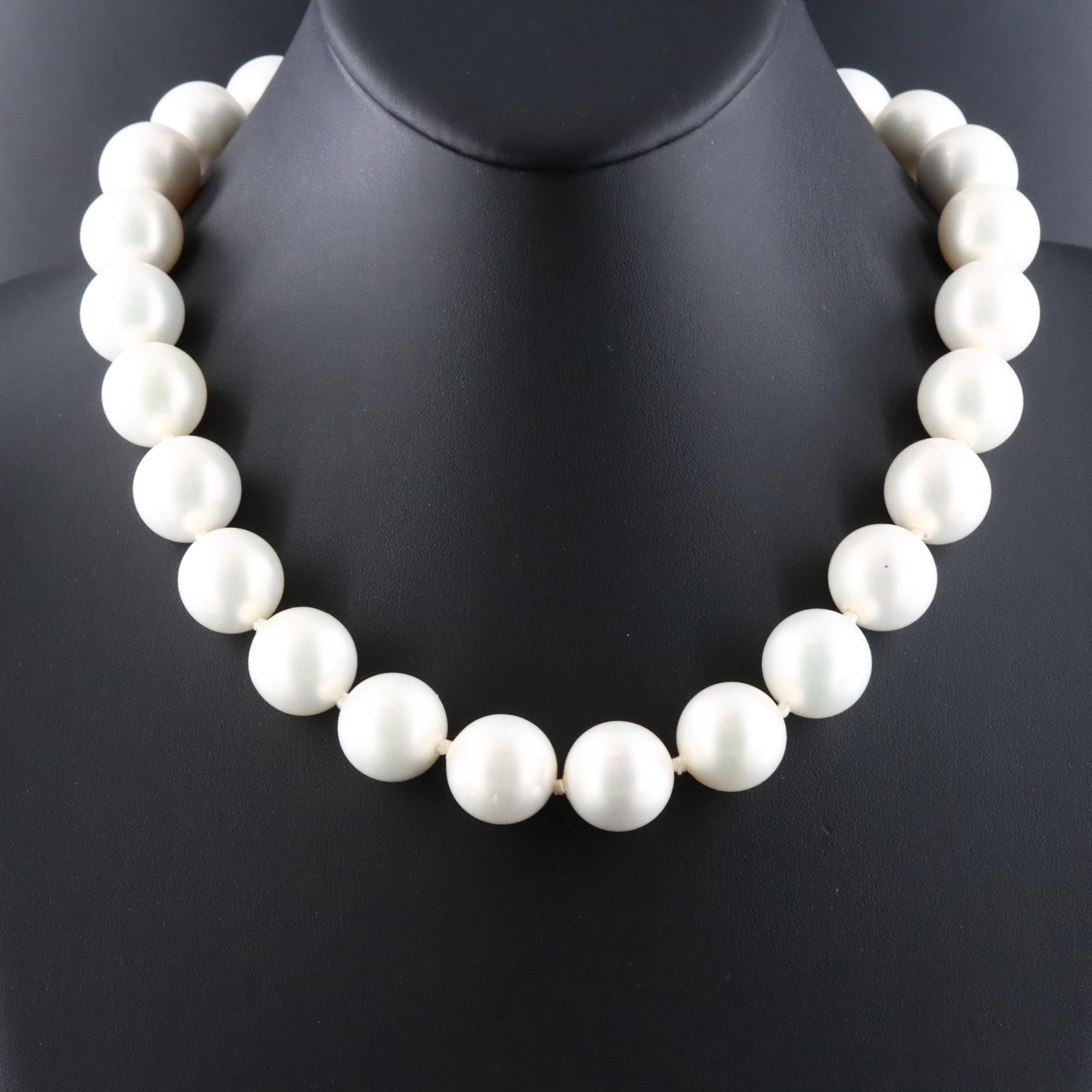 Faux Pearl Necklace with 14K Clasp