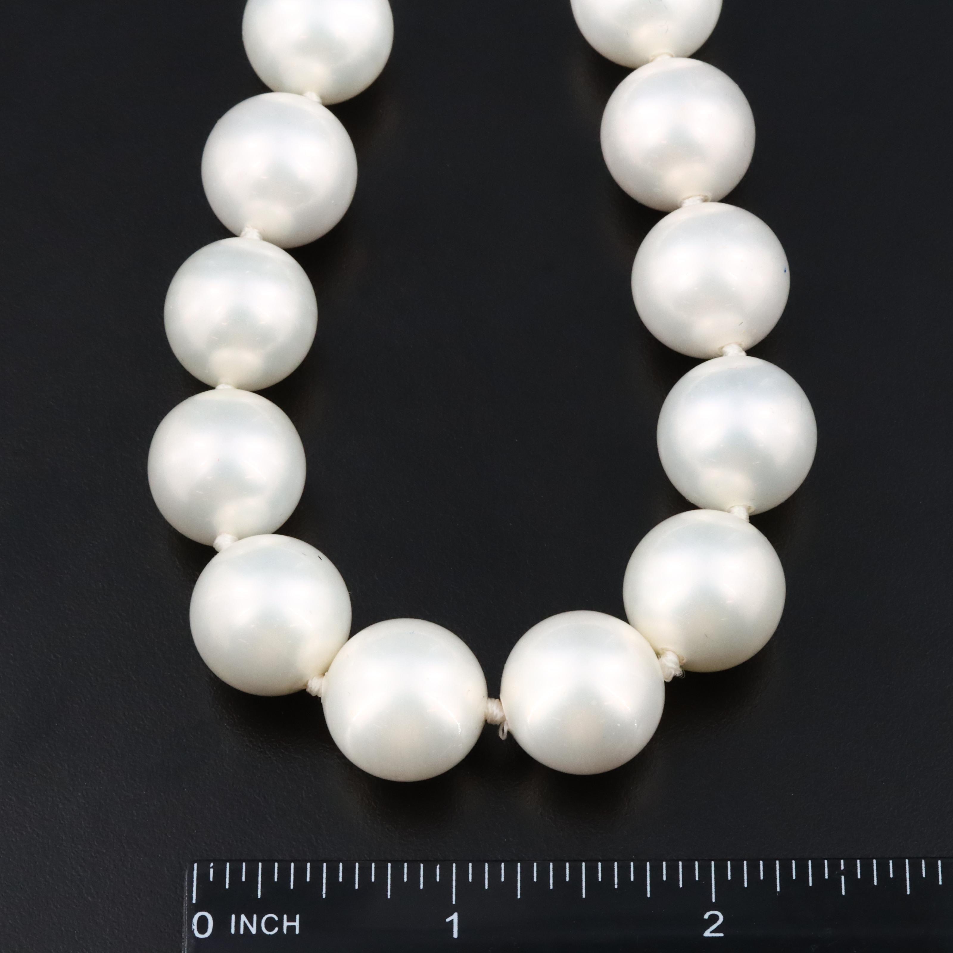 Faux Pearl Necklace with 14K Clasp