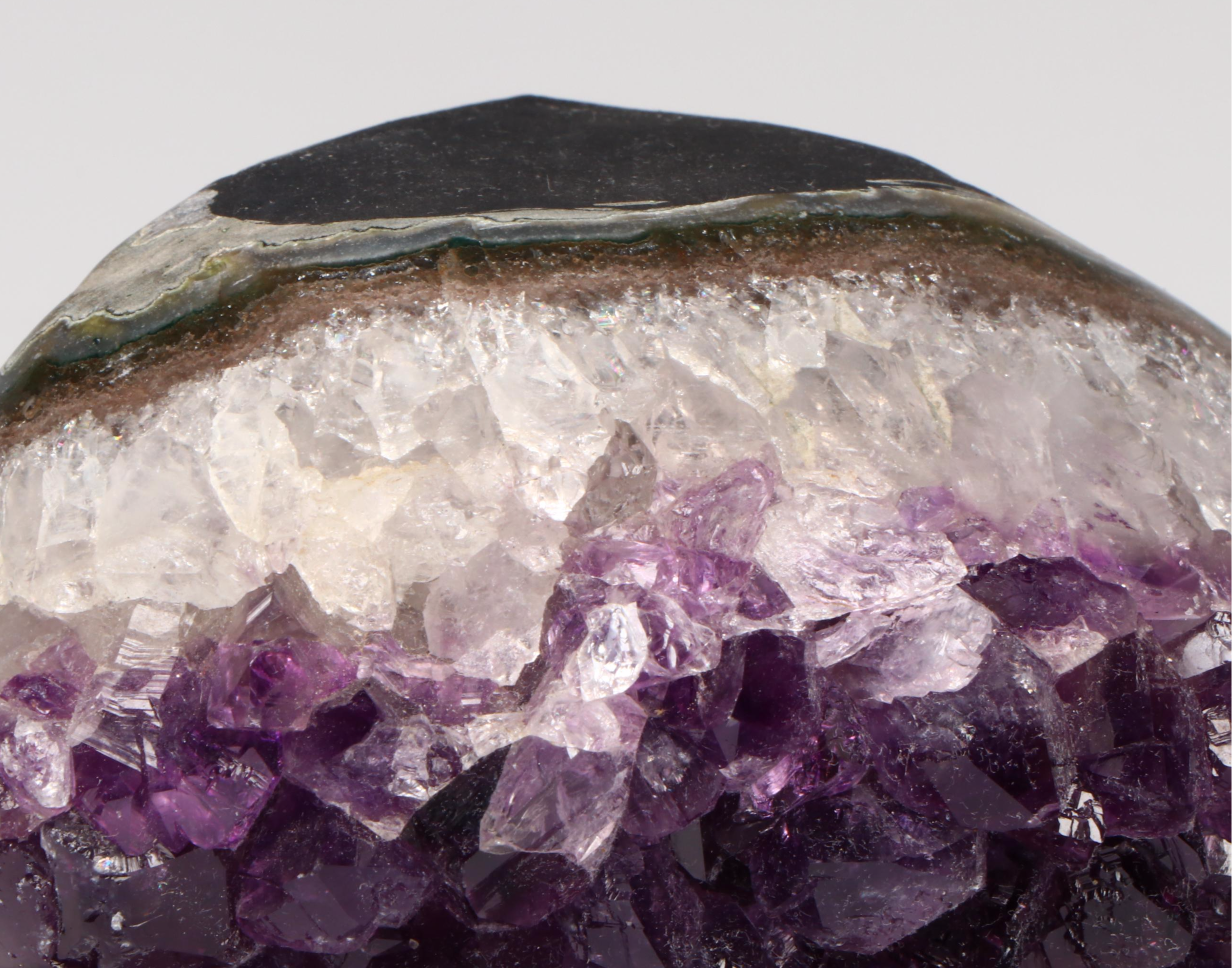 Amethyst Specimen on Modern Metal Stand