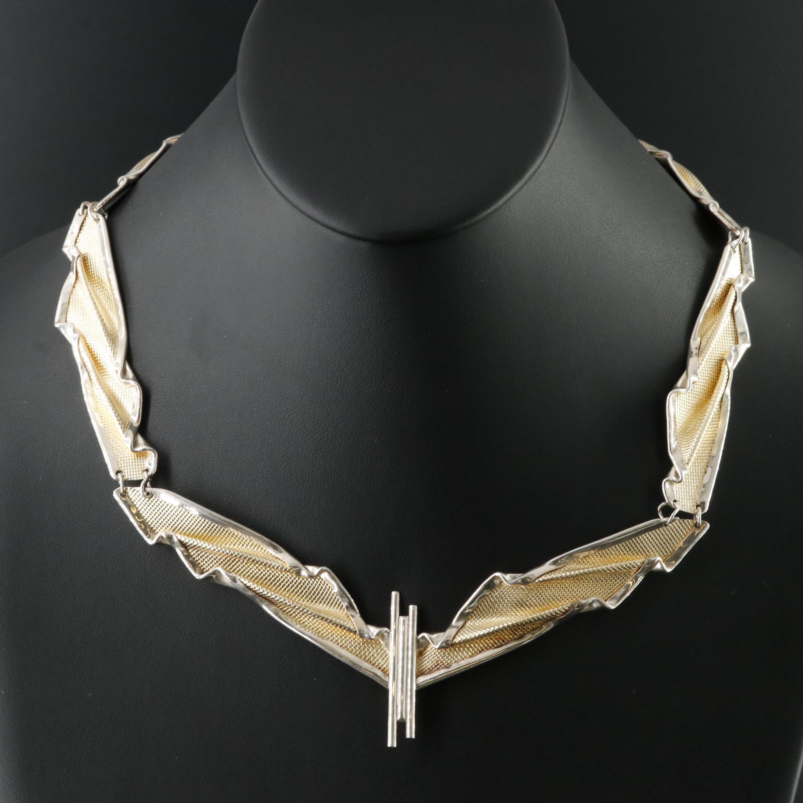 Sterling and Gold-Filled Ribbon Necklace