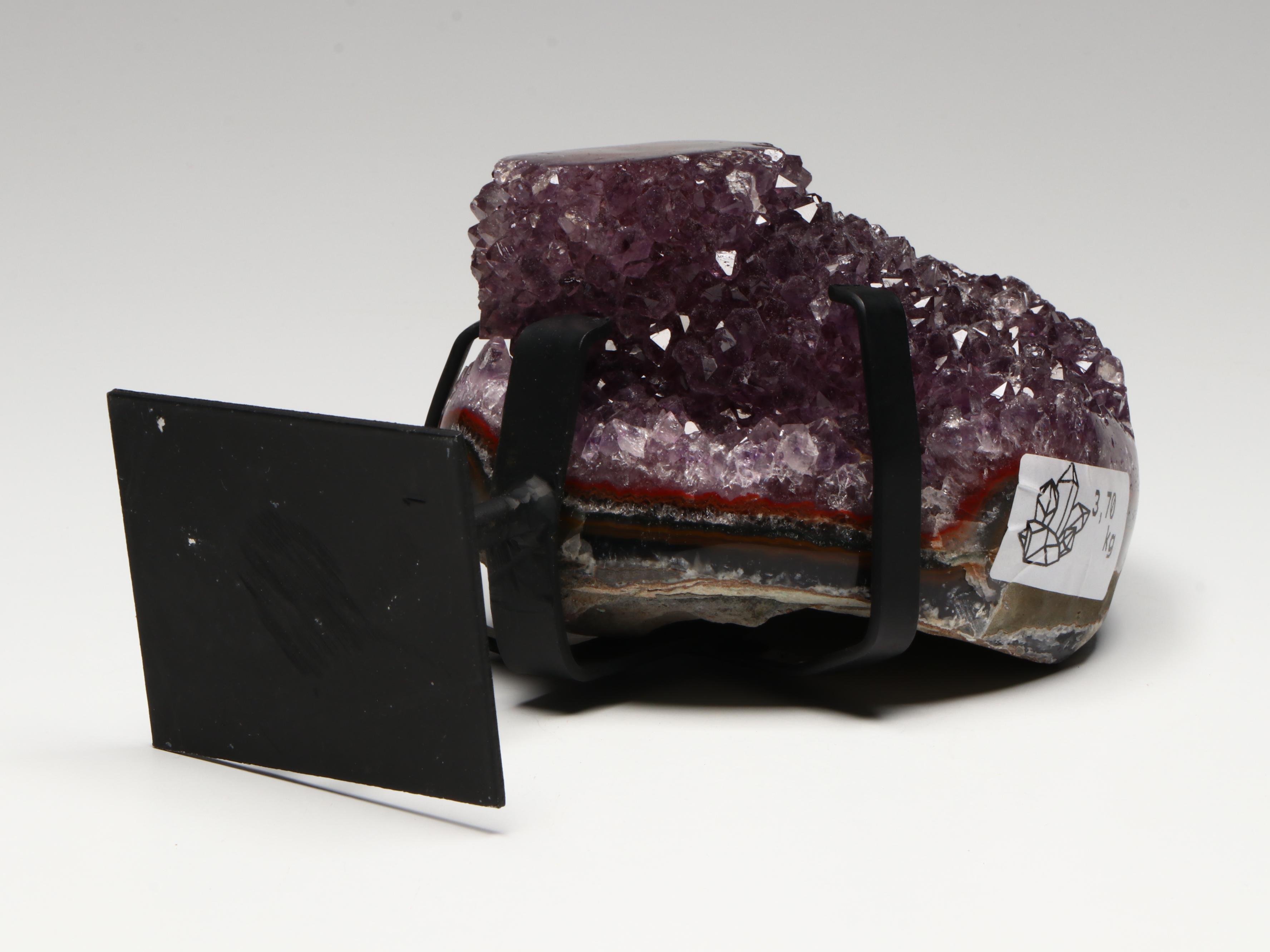 Amethyst Specimen on Modern Metal Stand