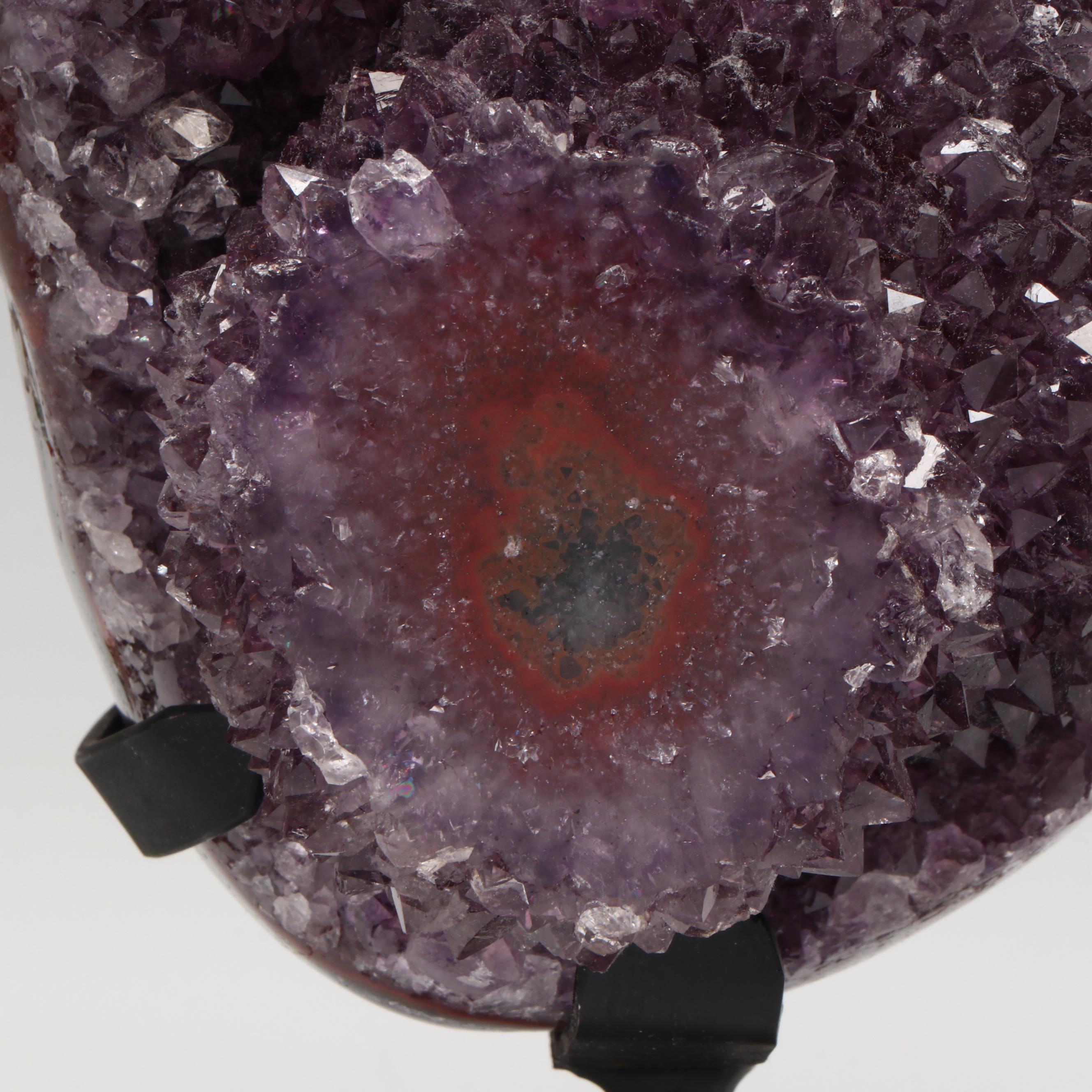 Amethyst Specimen on Modern Metal Stand