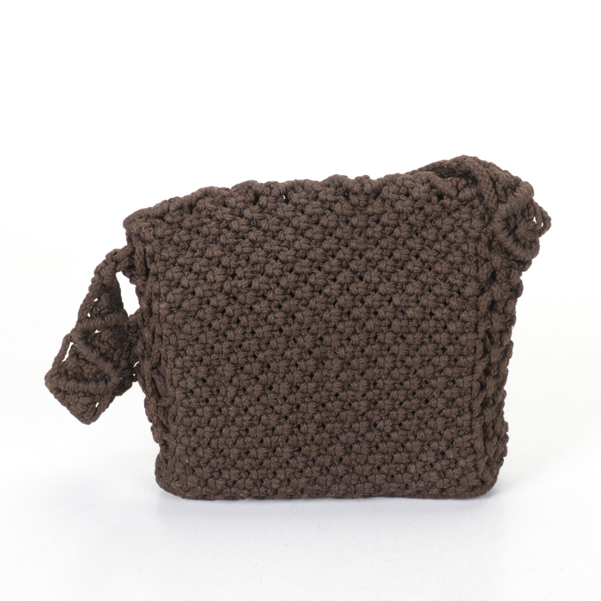Corliss and Simon Woven Raffia Purses with Bamboo Handles and Crochet Handbag