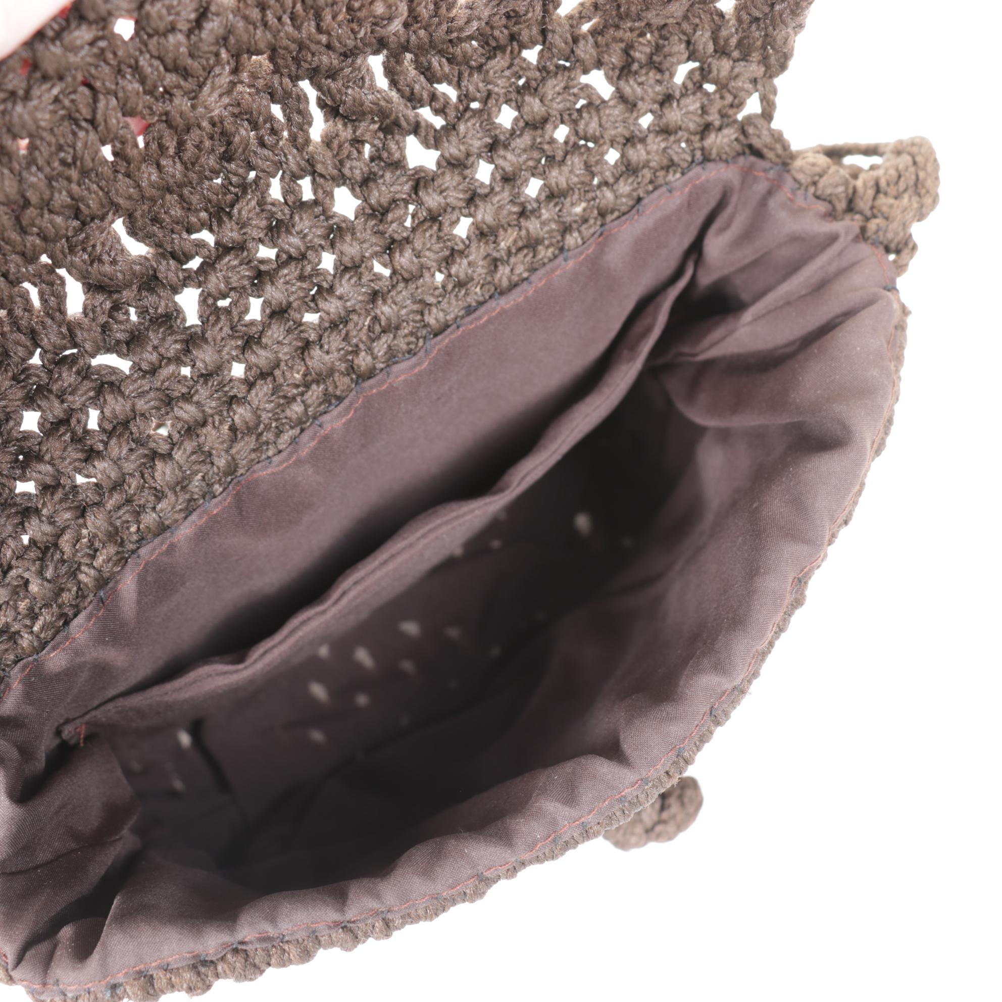 Corliss and Simon Woven Raffia Purses with Bamboo Handles and Crochet Handbag