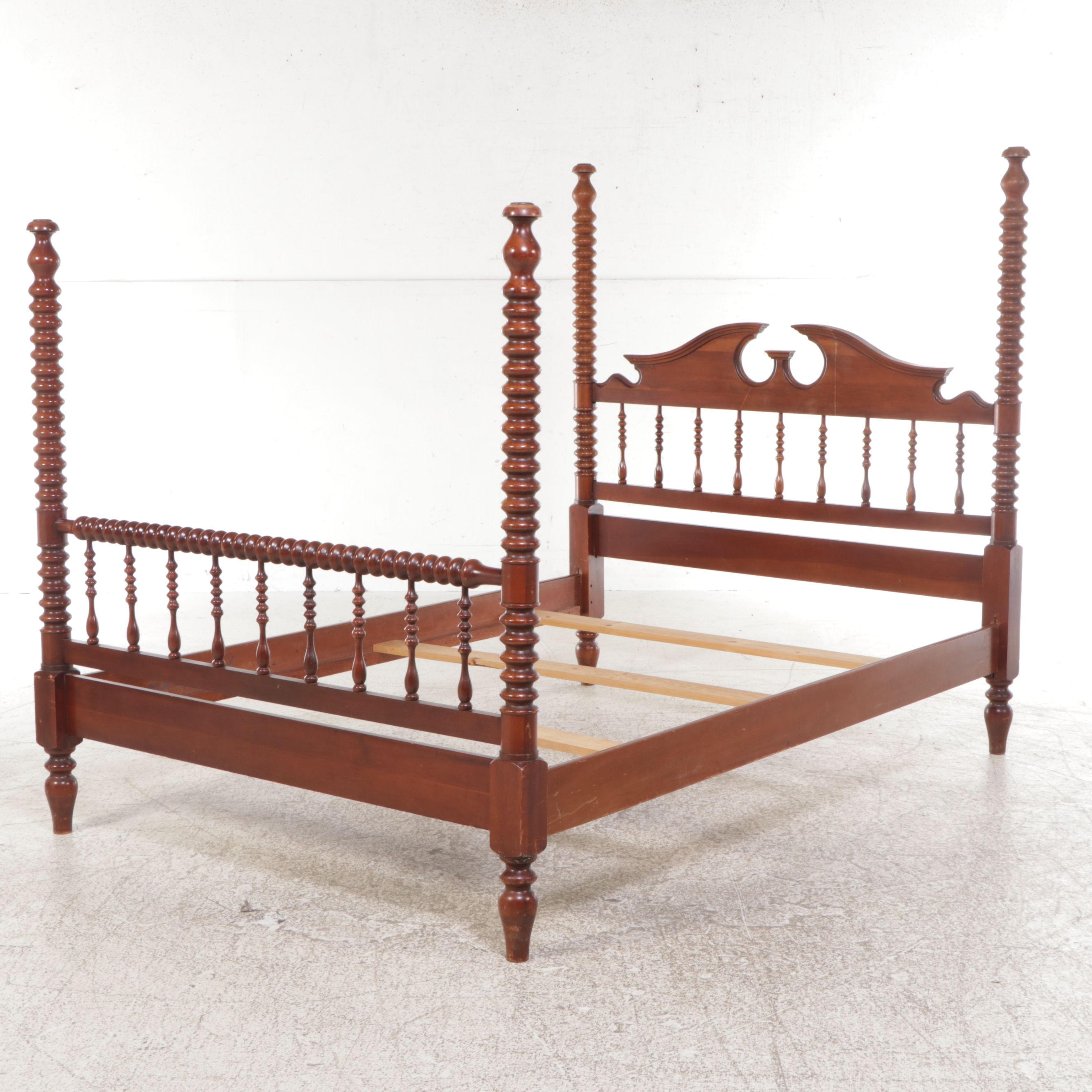 Jenny Lind Style Four Poster Mahogany Bed Frame