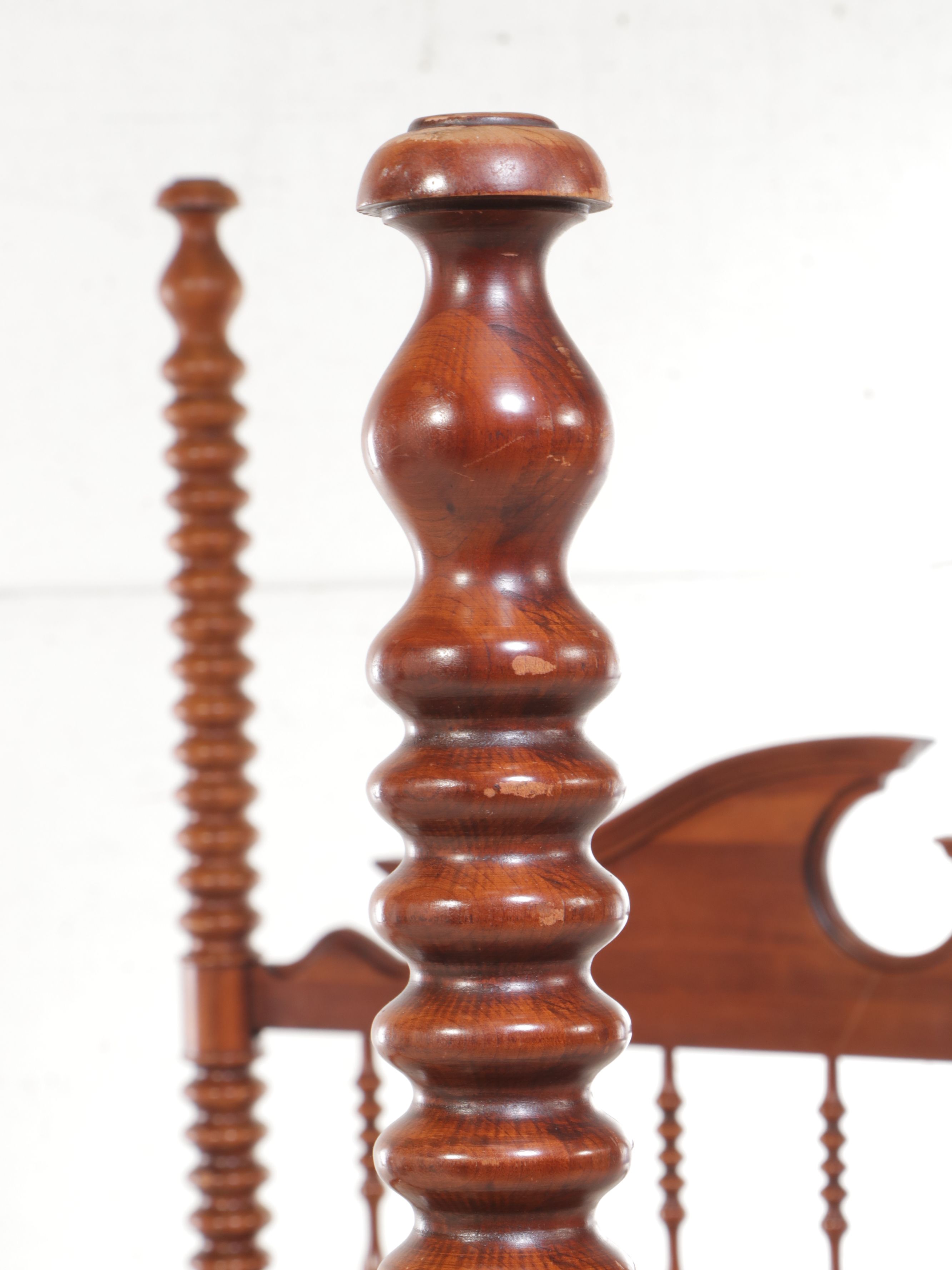 Jenny Lind Style Four Poster Mahogany Bed Frame