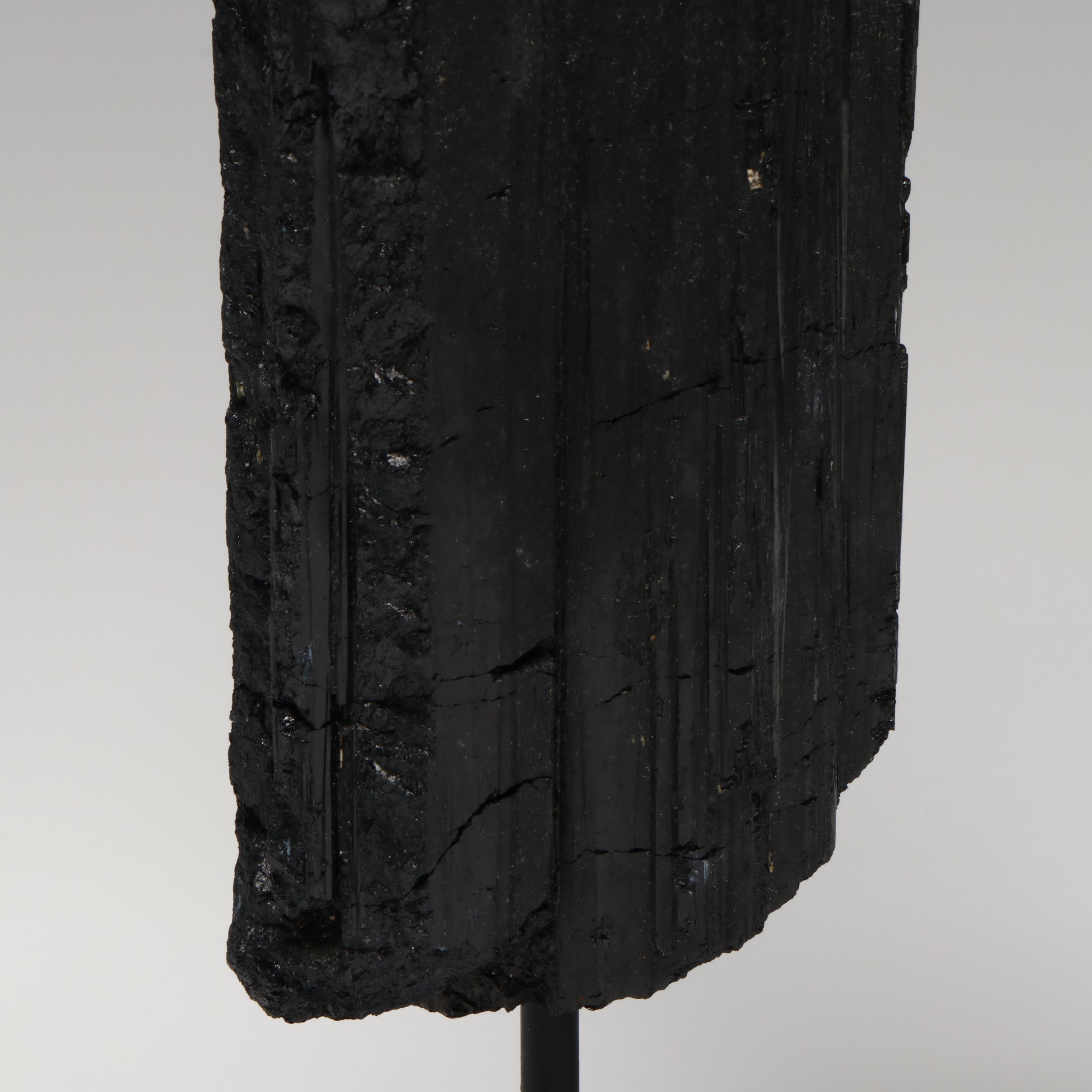 Large Black Amethyst Druzy Geode and Schorl Black Tourmaline Specimens