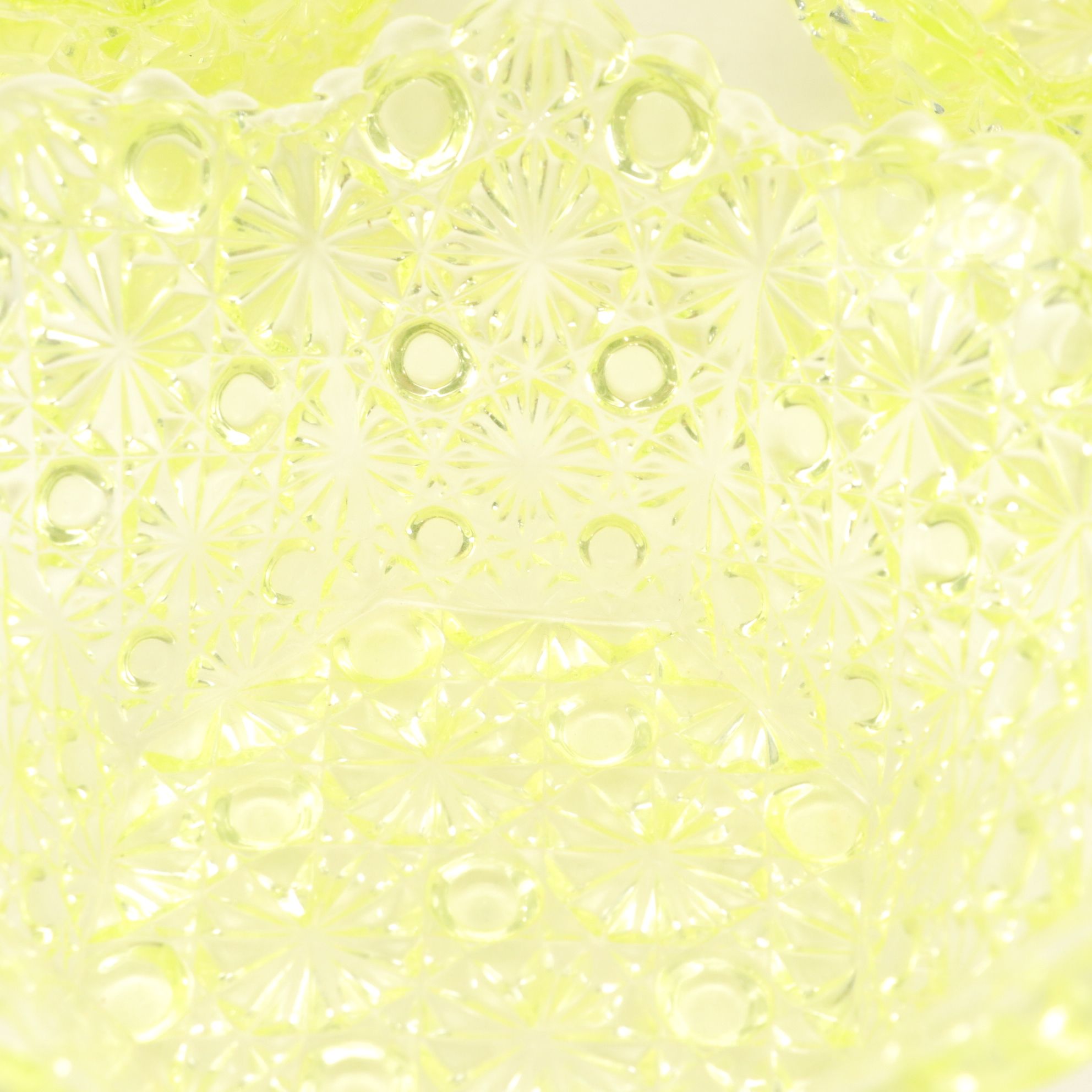 "Daisy and Button" Uranium Glass Dessert Bowls, Set of Eleven
