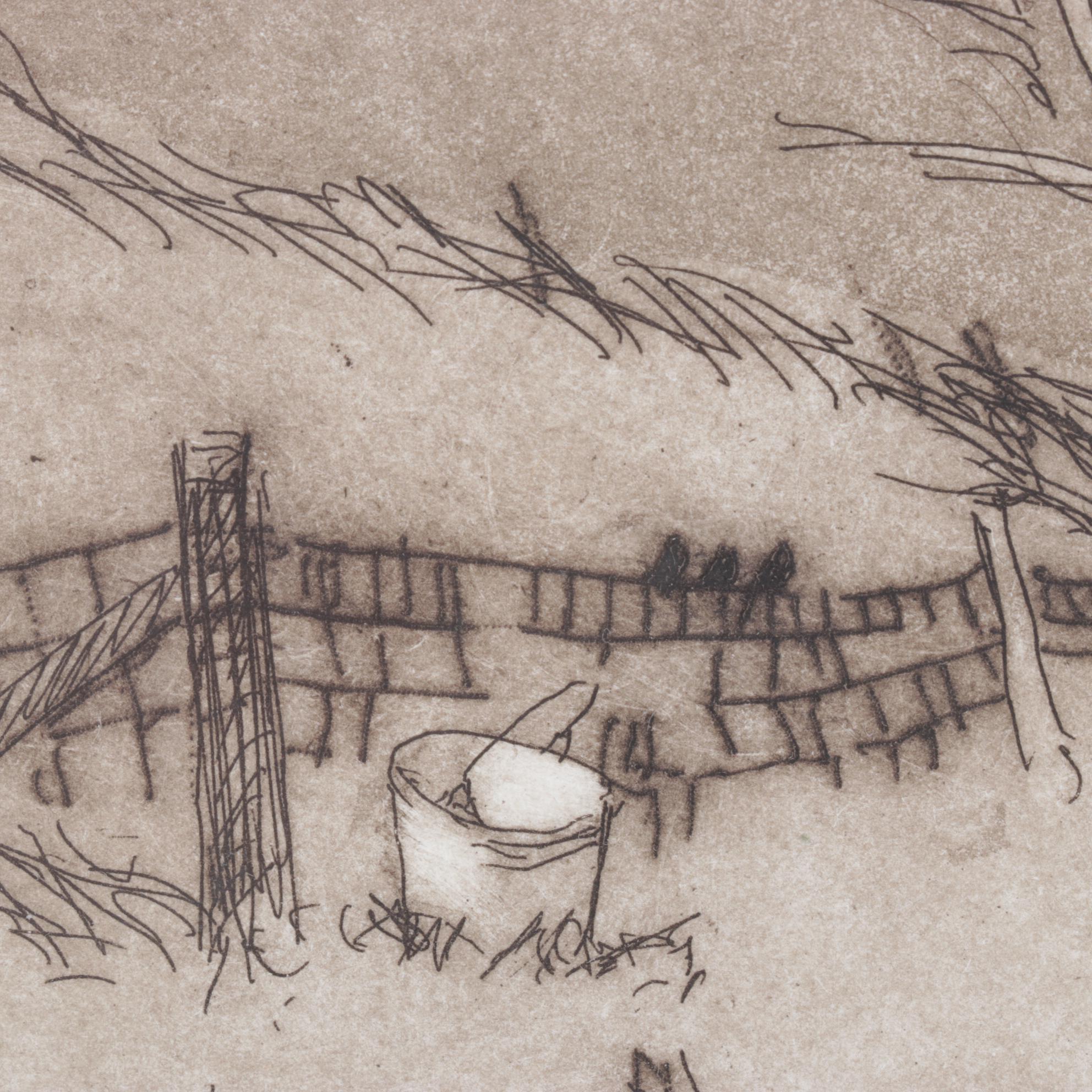 Ed Gifford "Yoders Mailbox" Hand-Colored Etching, 1980