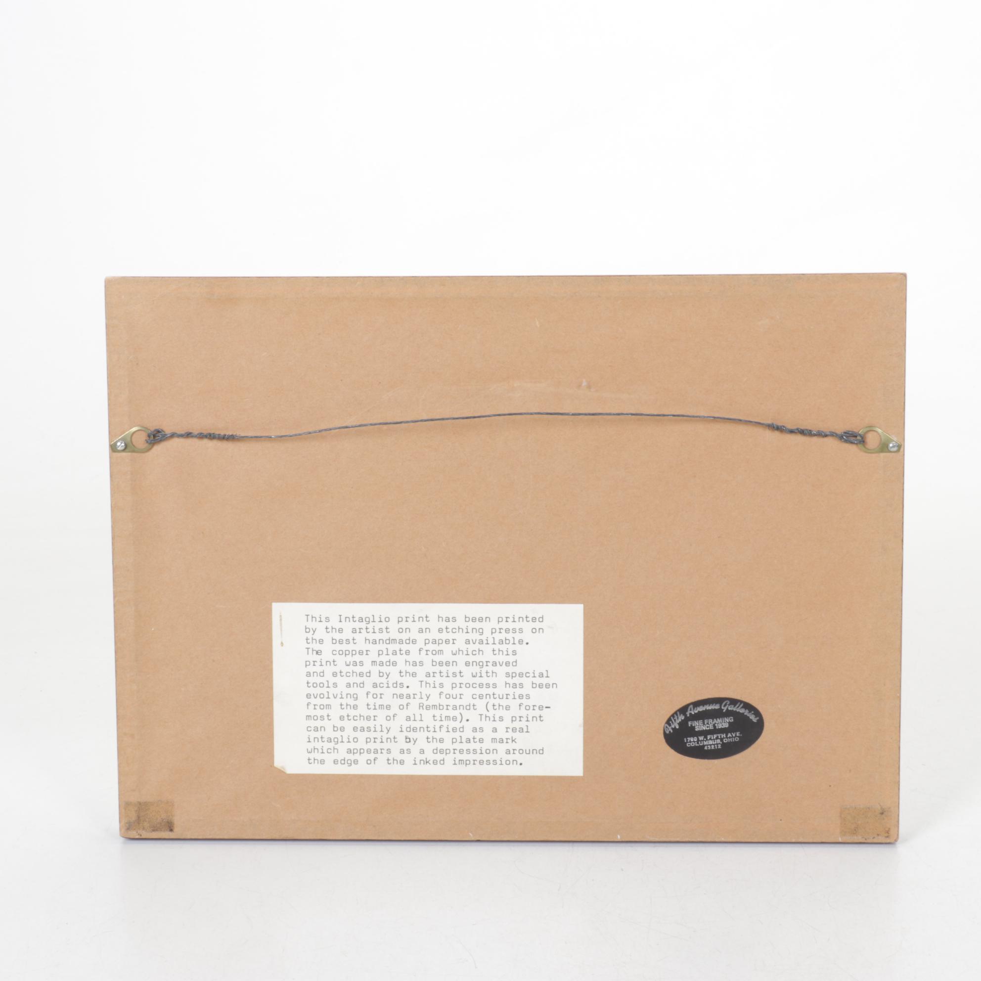 Ed Gifford "Yoders Mailbox" Hand-Colored Etching, 1980