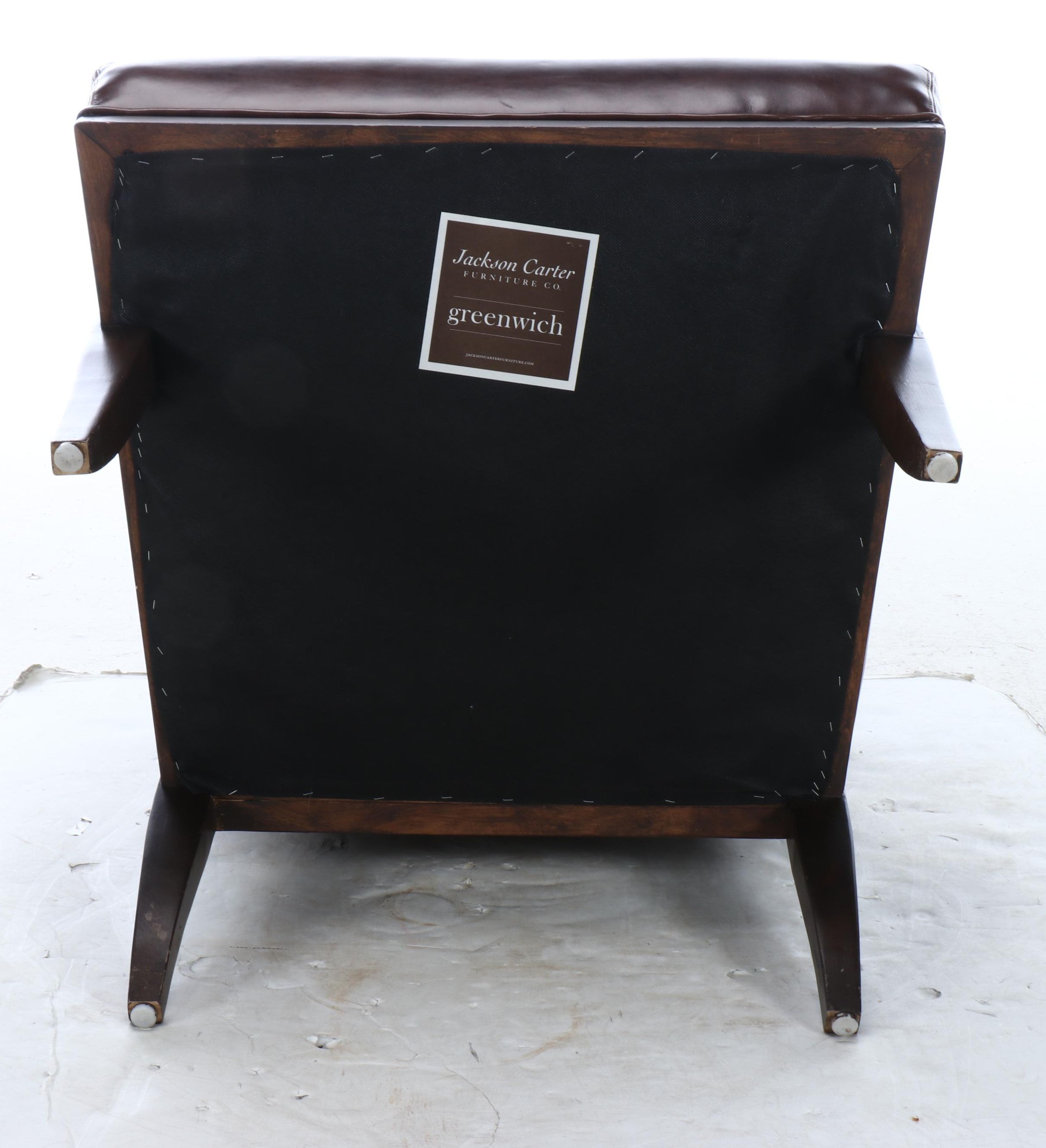 Jackson Carter Furniture Co. "Greenwich" Mahogany and Leather Armchair