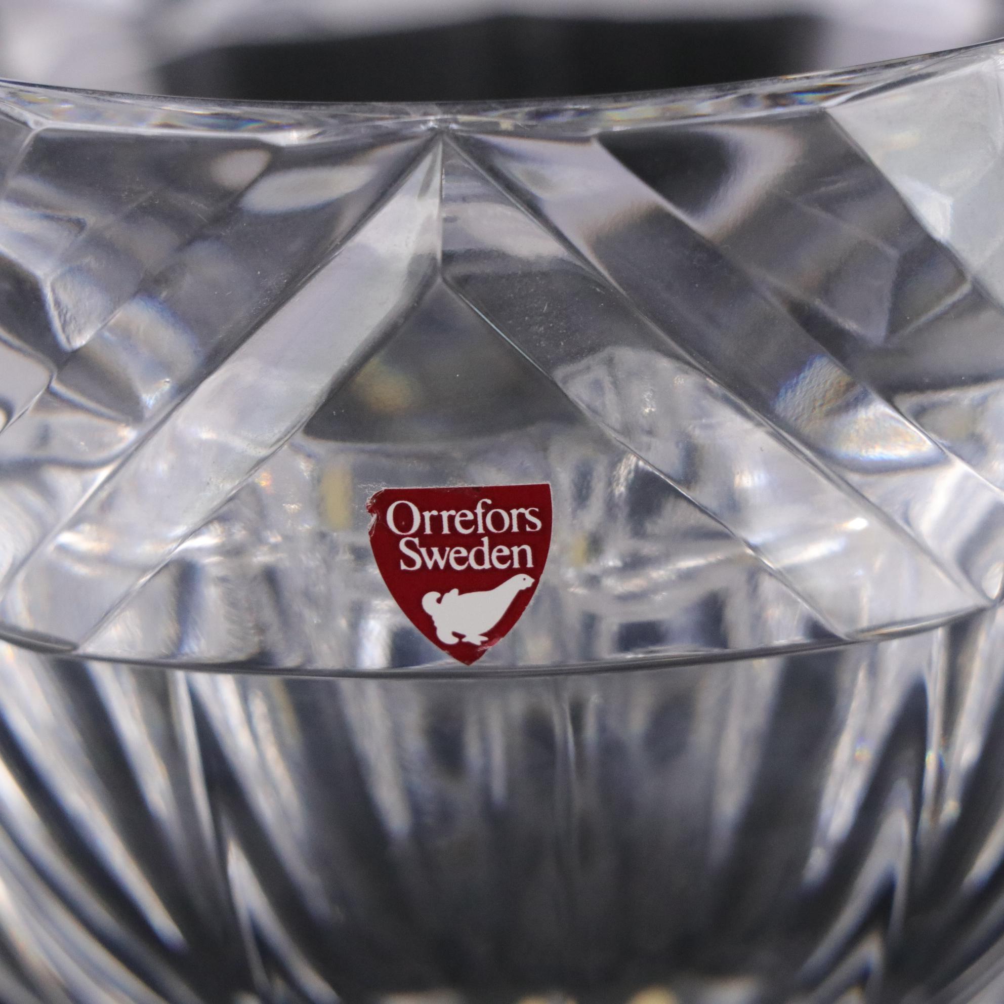 Orrefors "Fenix" Crystal Bowl and "Max" Votive Holders