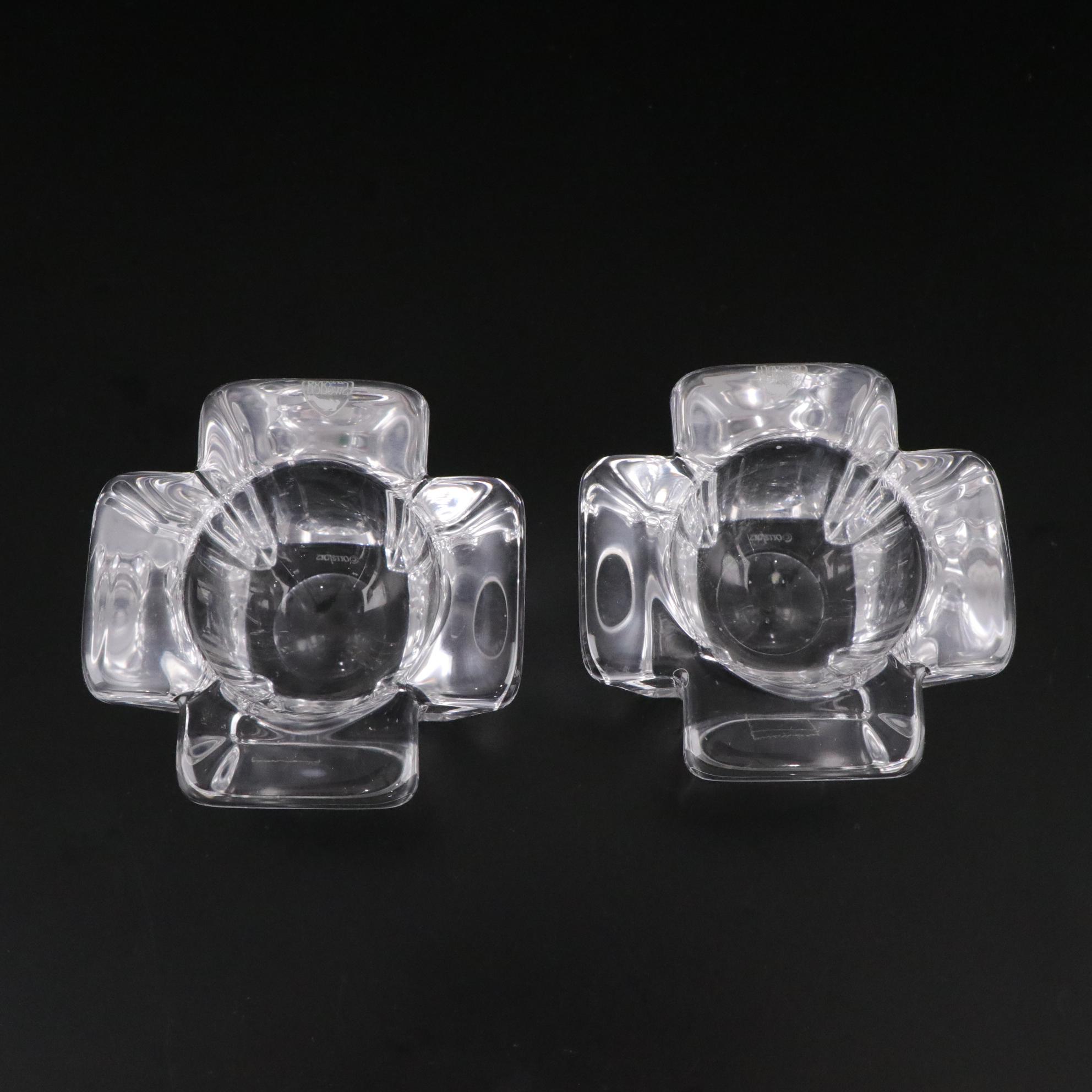 Orrefors "Fenix" Crystal Bowl and "Max" Votive Holders