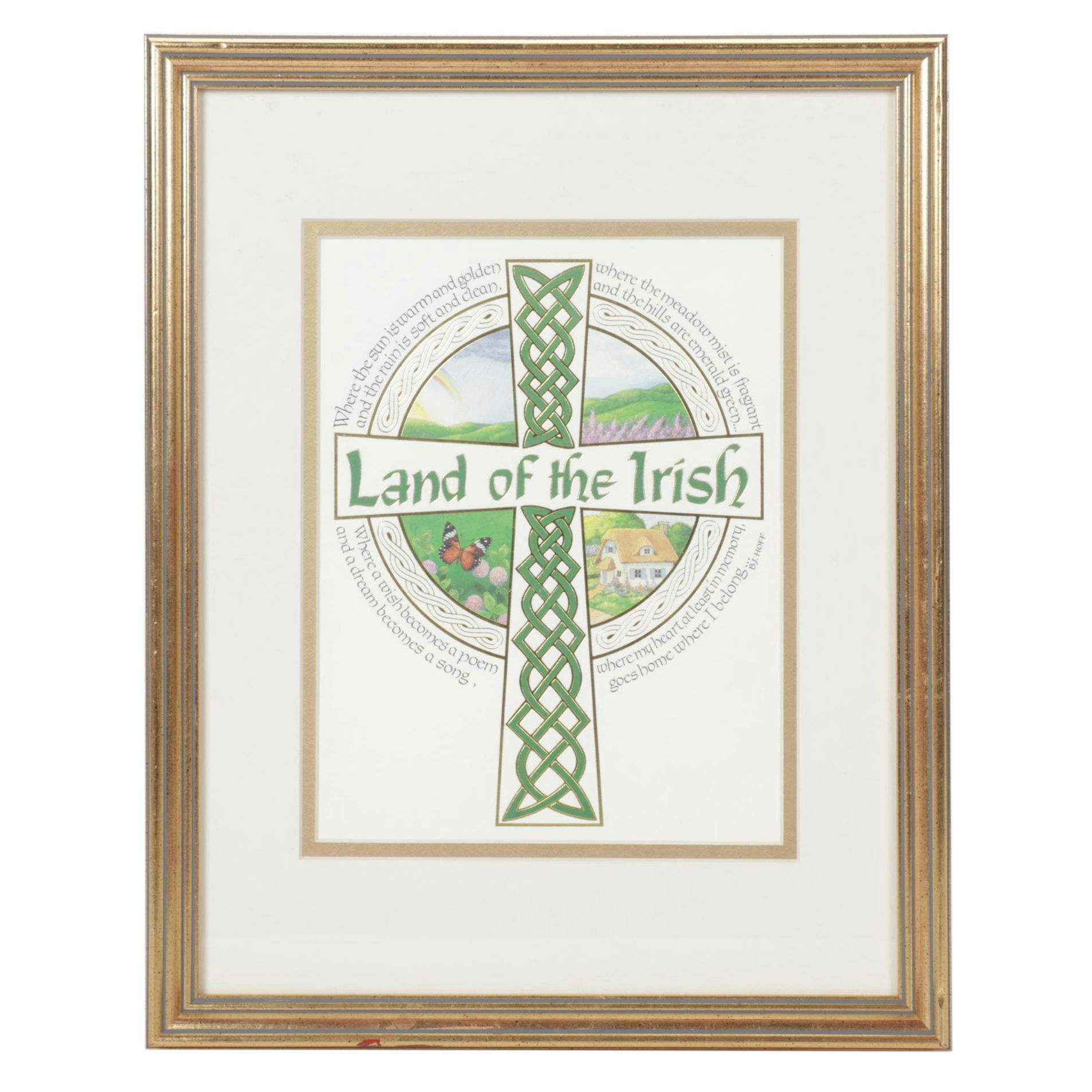 "Land of the Irish" Embossed Print